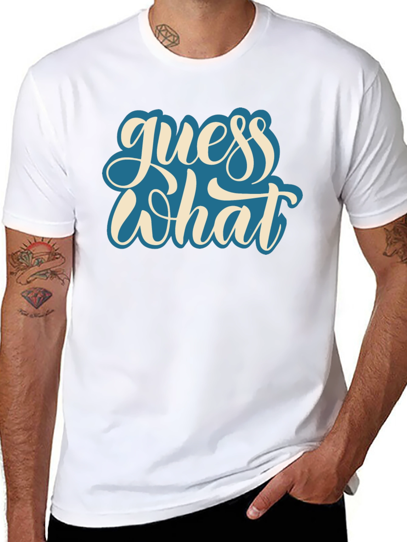 Guess What Black Graphic Tee - Casual Comfort