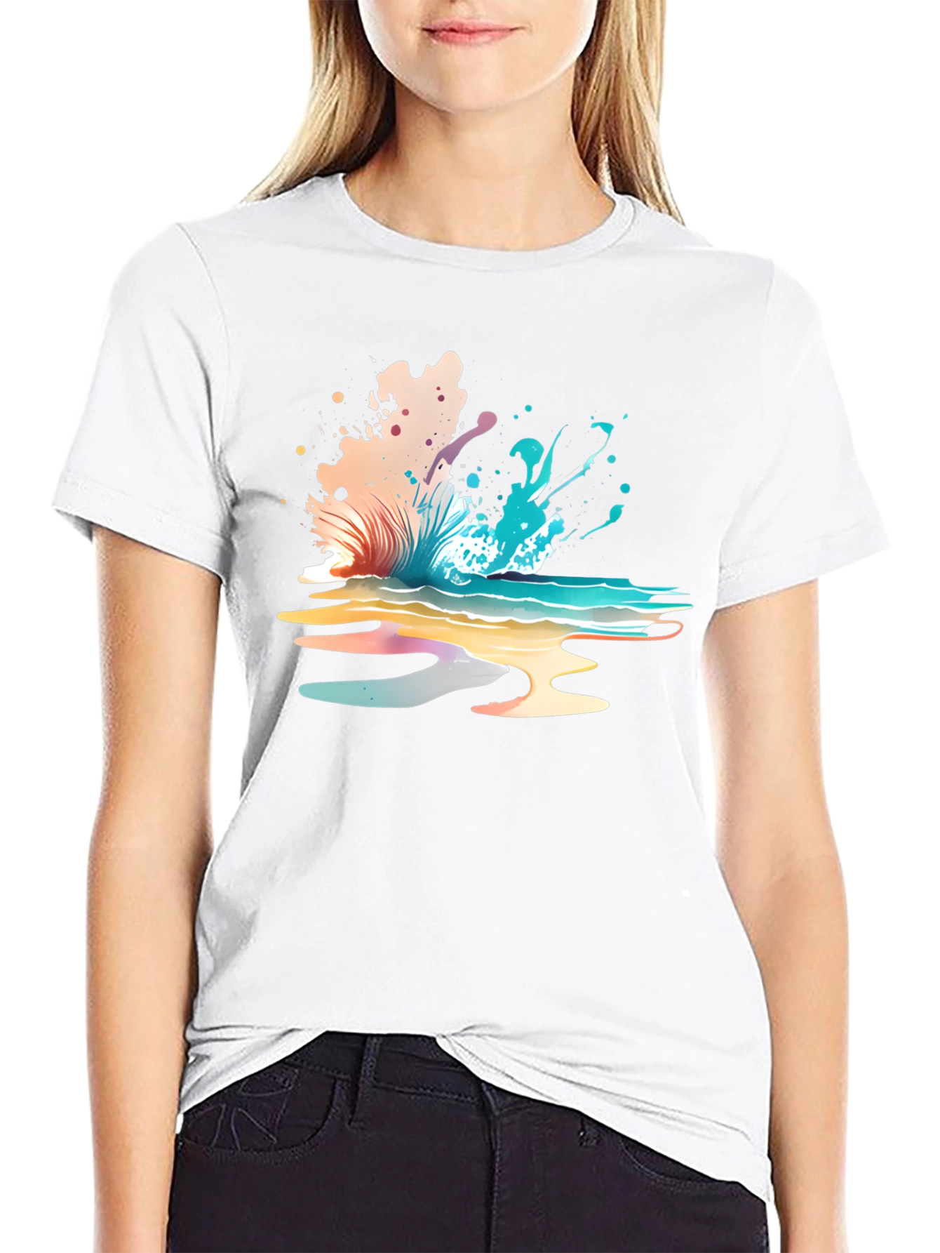 Abstract Wave Graphic Tee