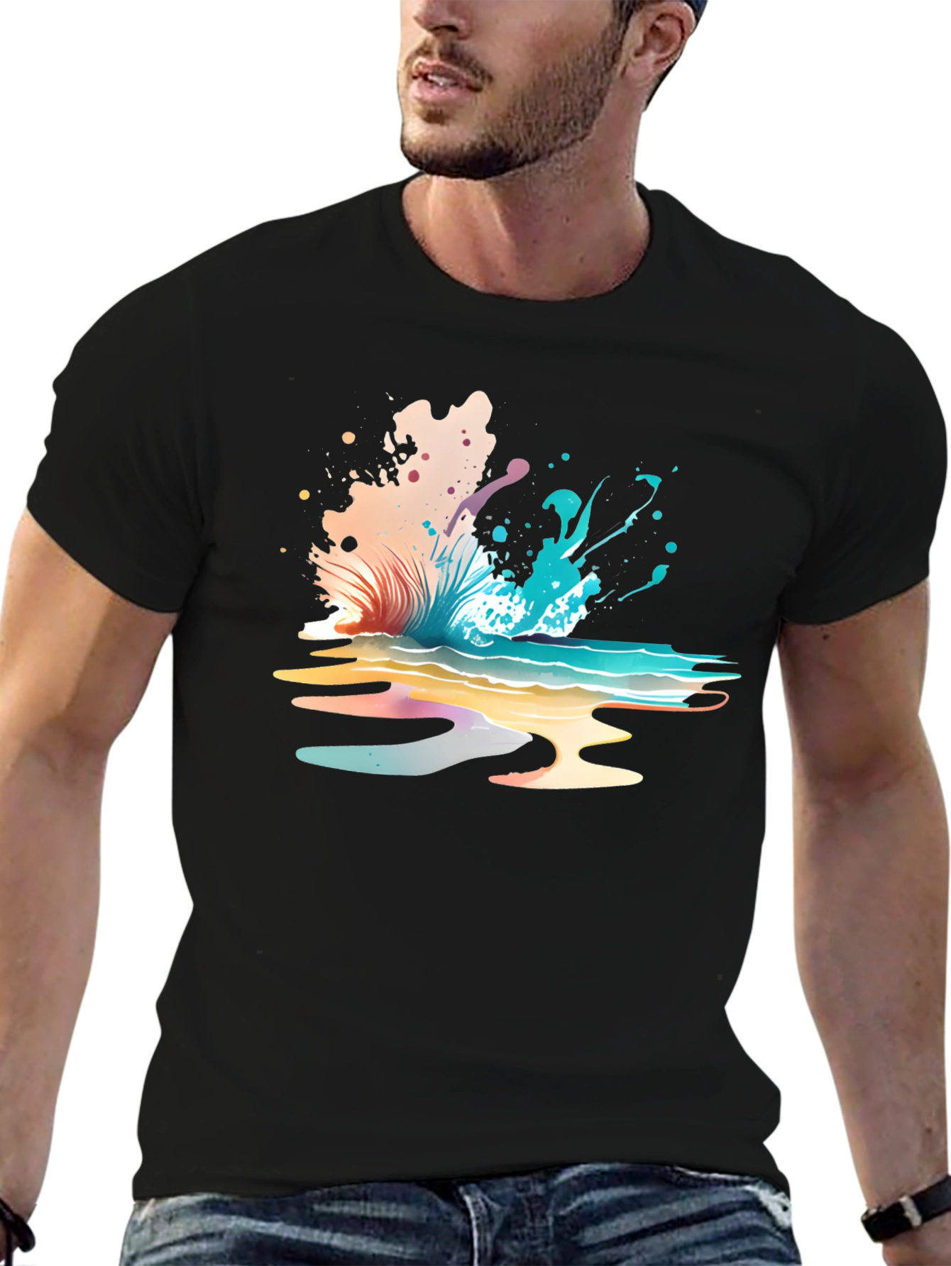 Abstract Wave Graphic Tee