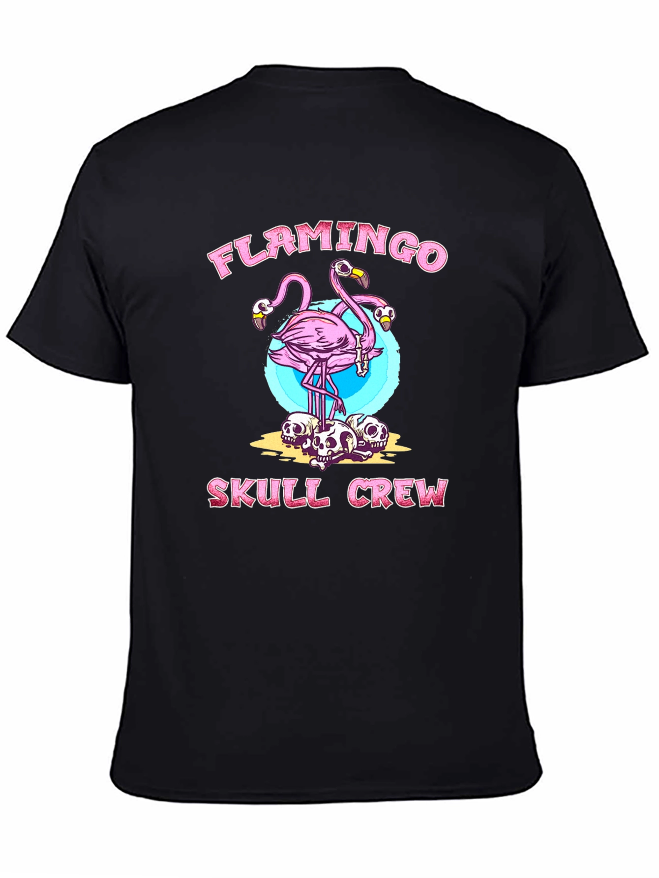 Flamingo Skull Crew Graphic T-Shirt