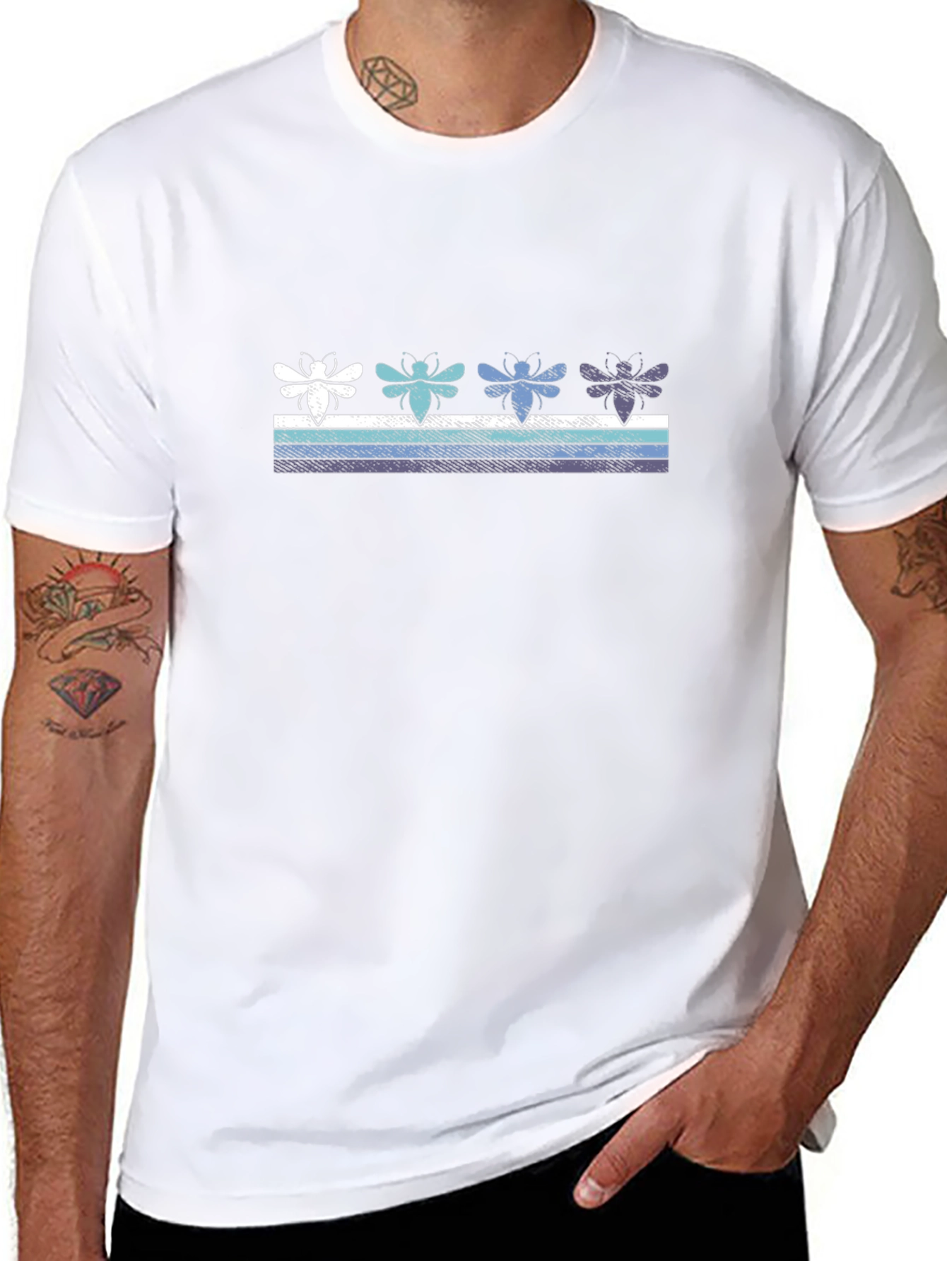 Retro Bee Striped T-Shirt - Unisex Casual Tee