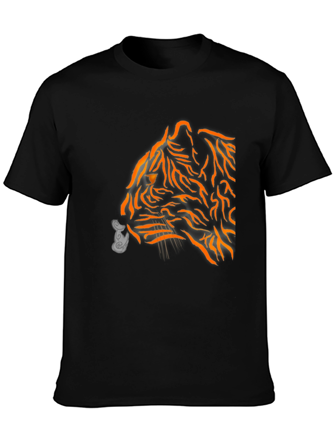 Mens Black Tiger Graphic Tee