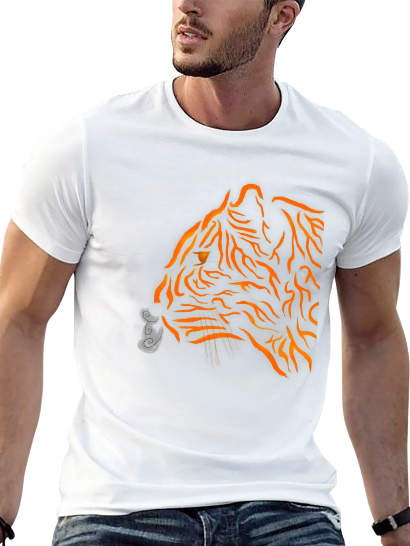 Mens Black Tiger Graphic Tee