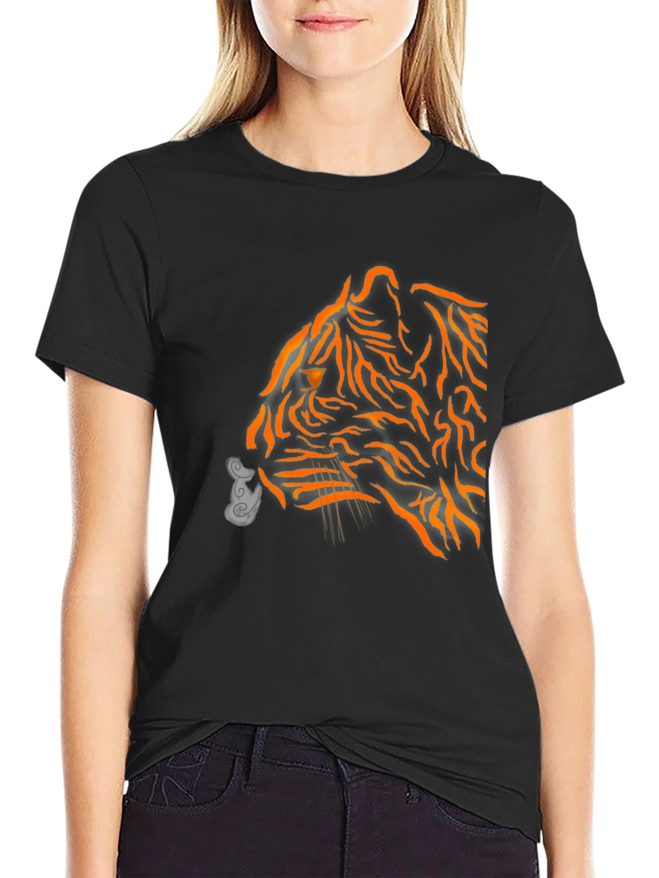 Mens Black Tiger Graphic Tee