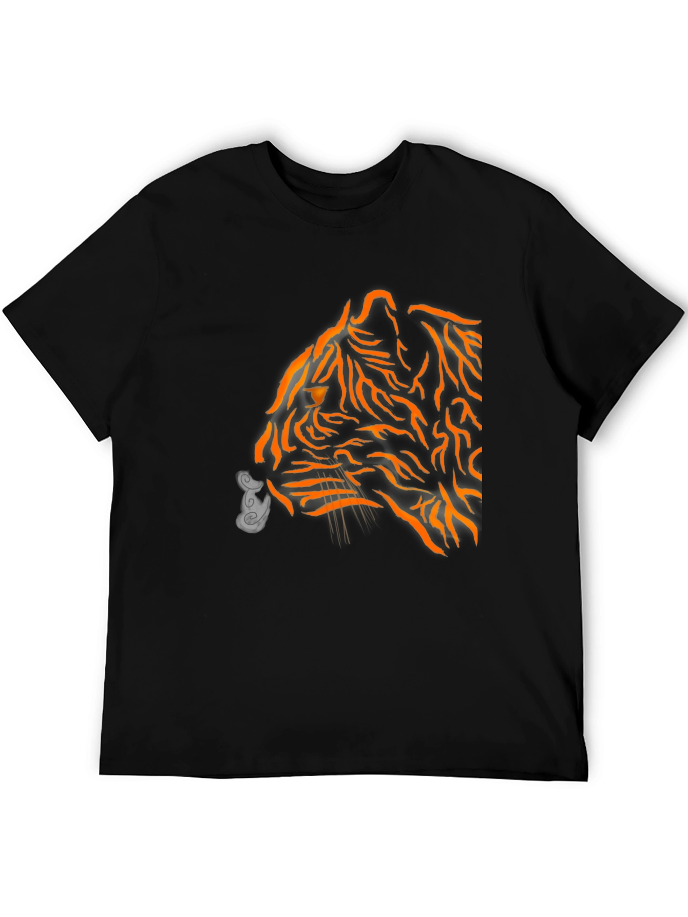 Mens Black Tiger Graphic Tee