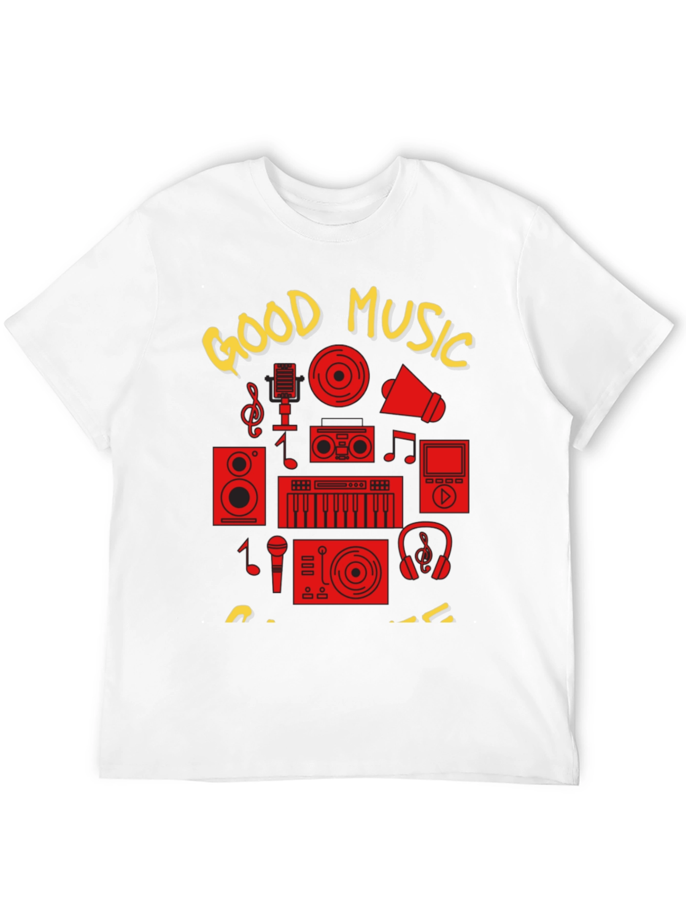 Good Music Graphic Print Black T-Shirt