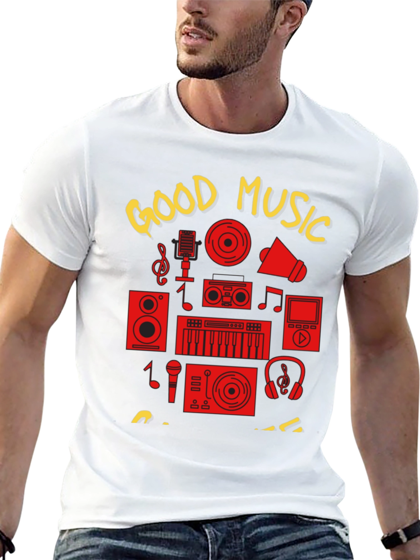 Good Music Graphic Print Black T-Shirt