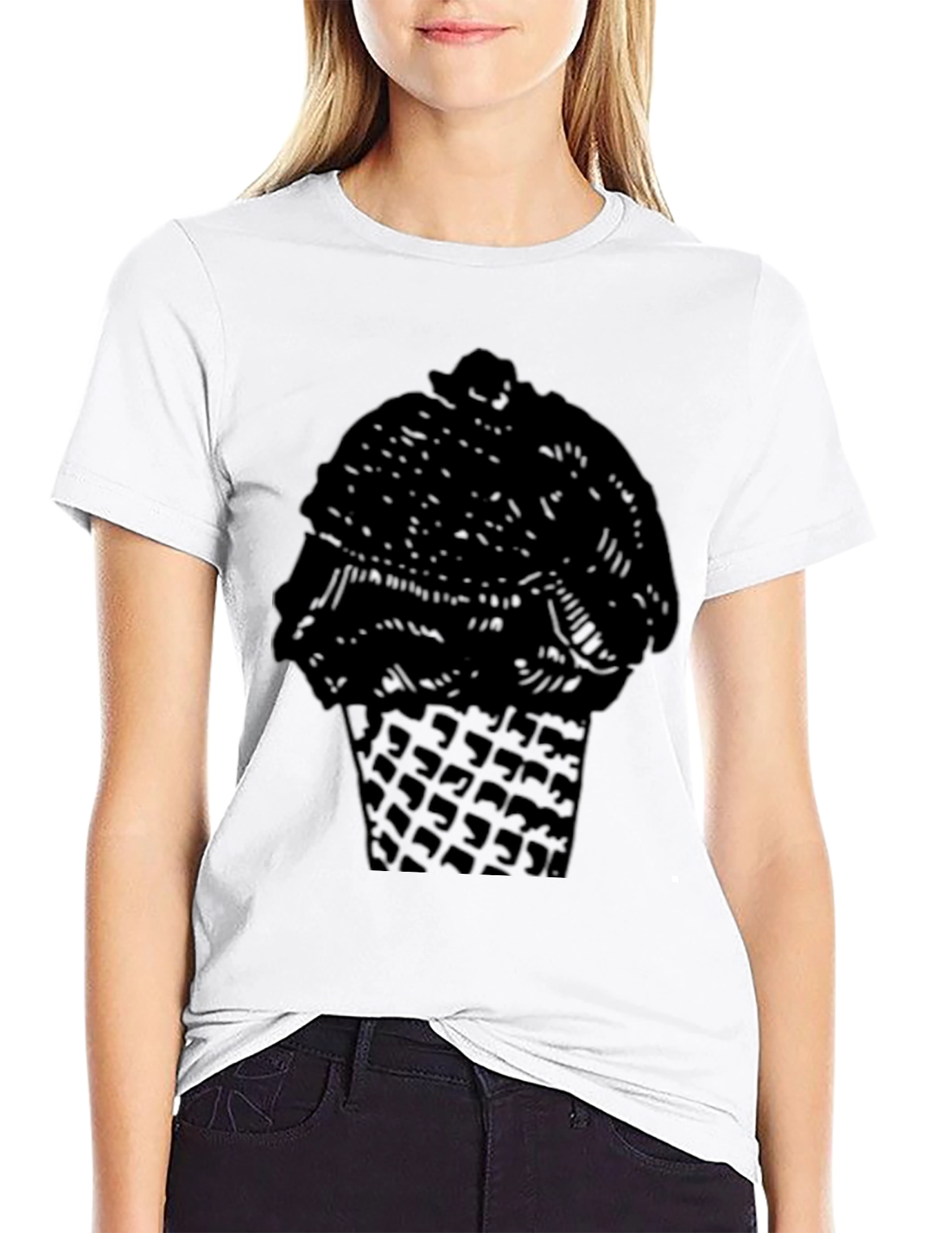 Black Ice Cream Cone Graphic Tee