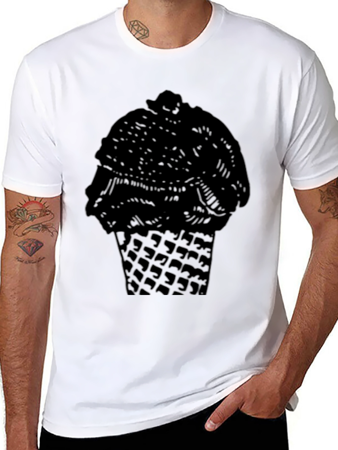 Black Ice Cream Cone Graphic Tee