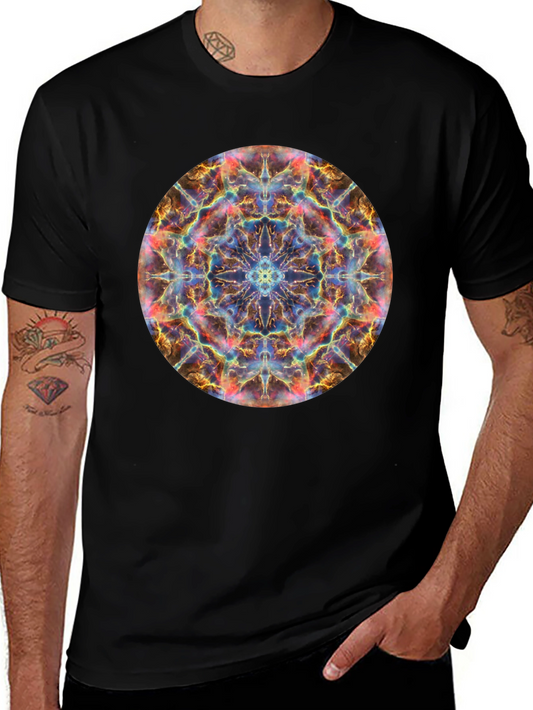 Nebula Mandala Graphic T-Shirt - Cosmic Design