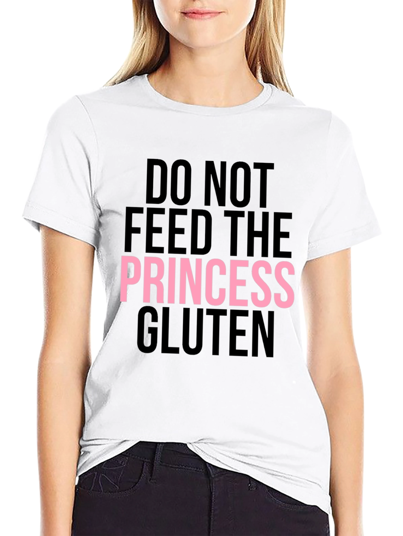 Do Not Feed The Princess Gluten Black T-Shirt