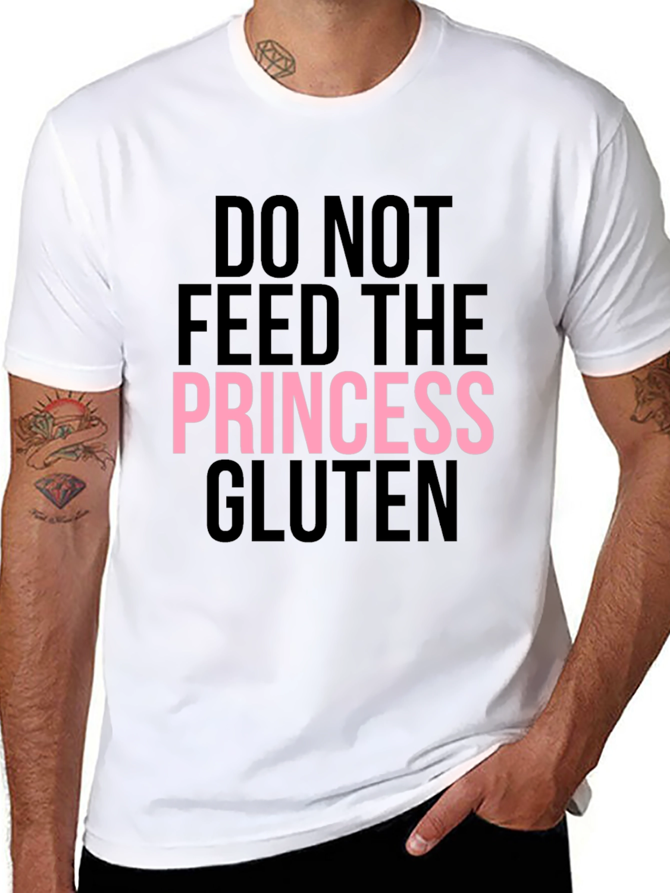Do Not Feed The Princess Gluten Black T-Shirt