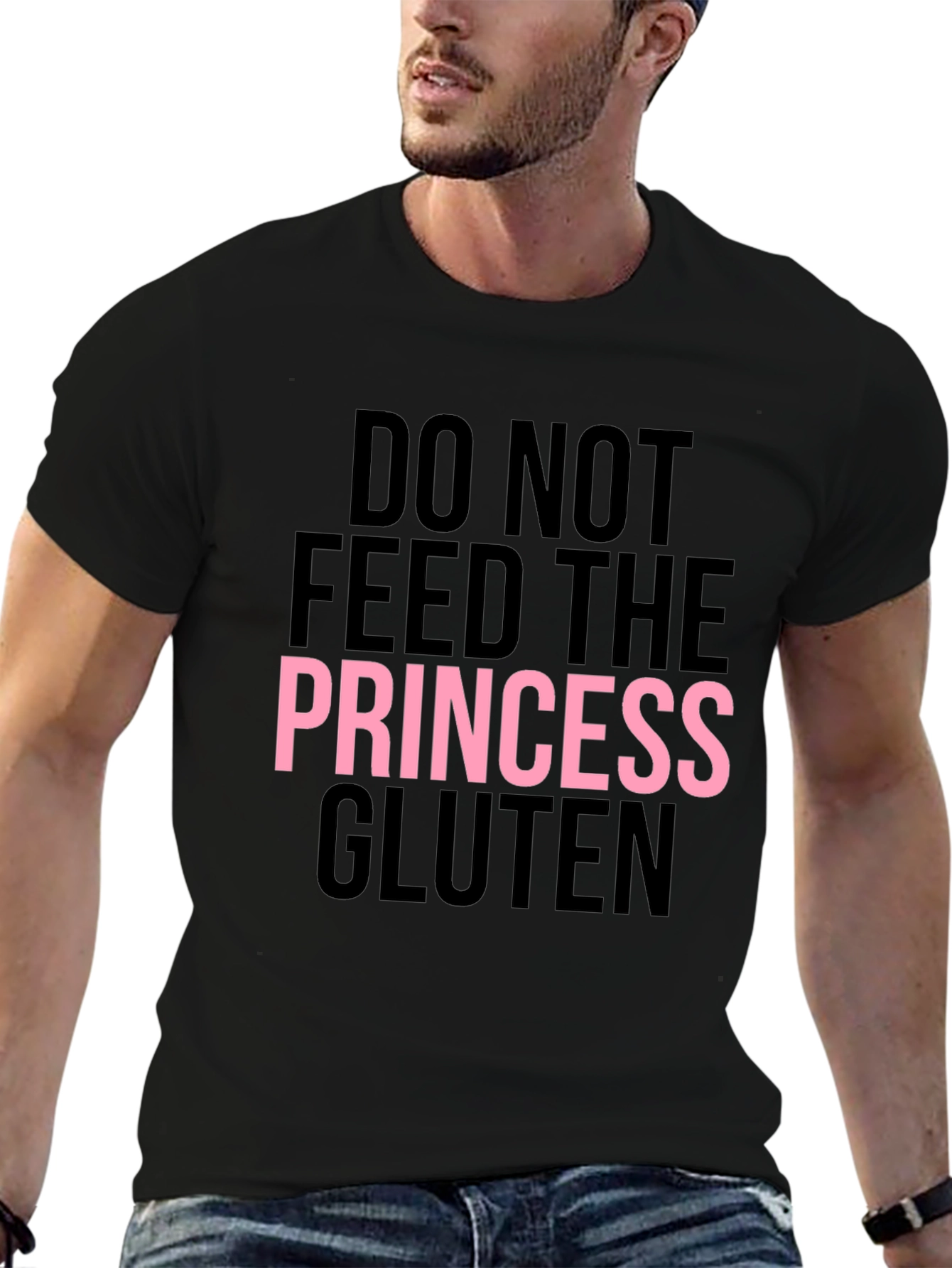 Do Not Feed The Princess Gluten Black T-Shirt