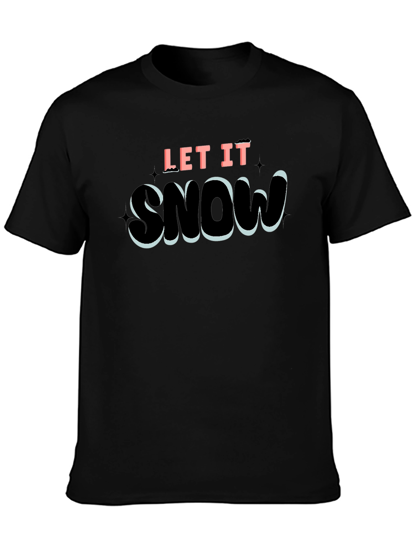 Let It Snow Graphic T-Shirt - Black