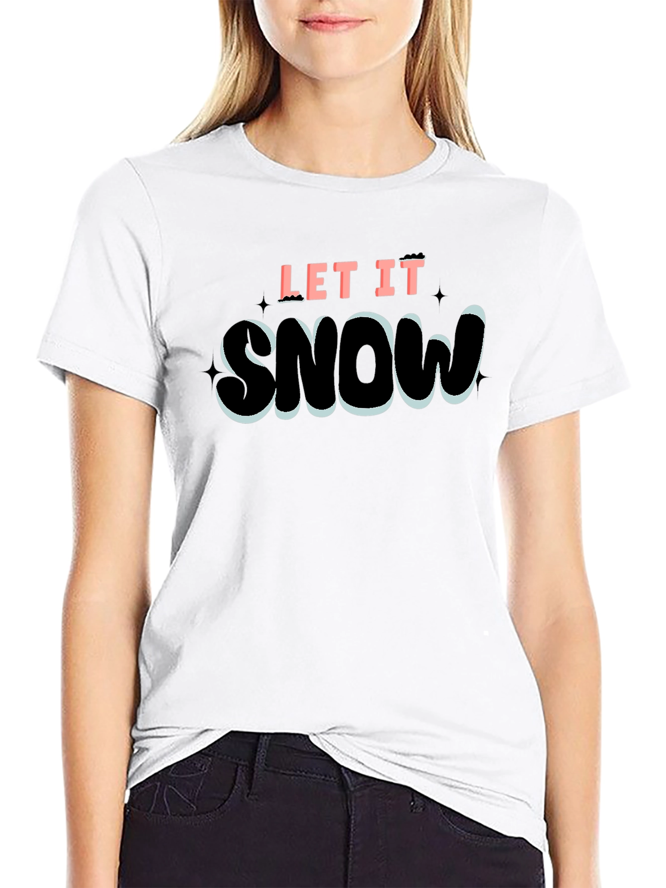 Let It Snow Graphic T-Shirt - Black