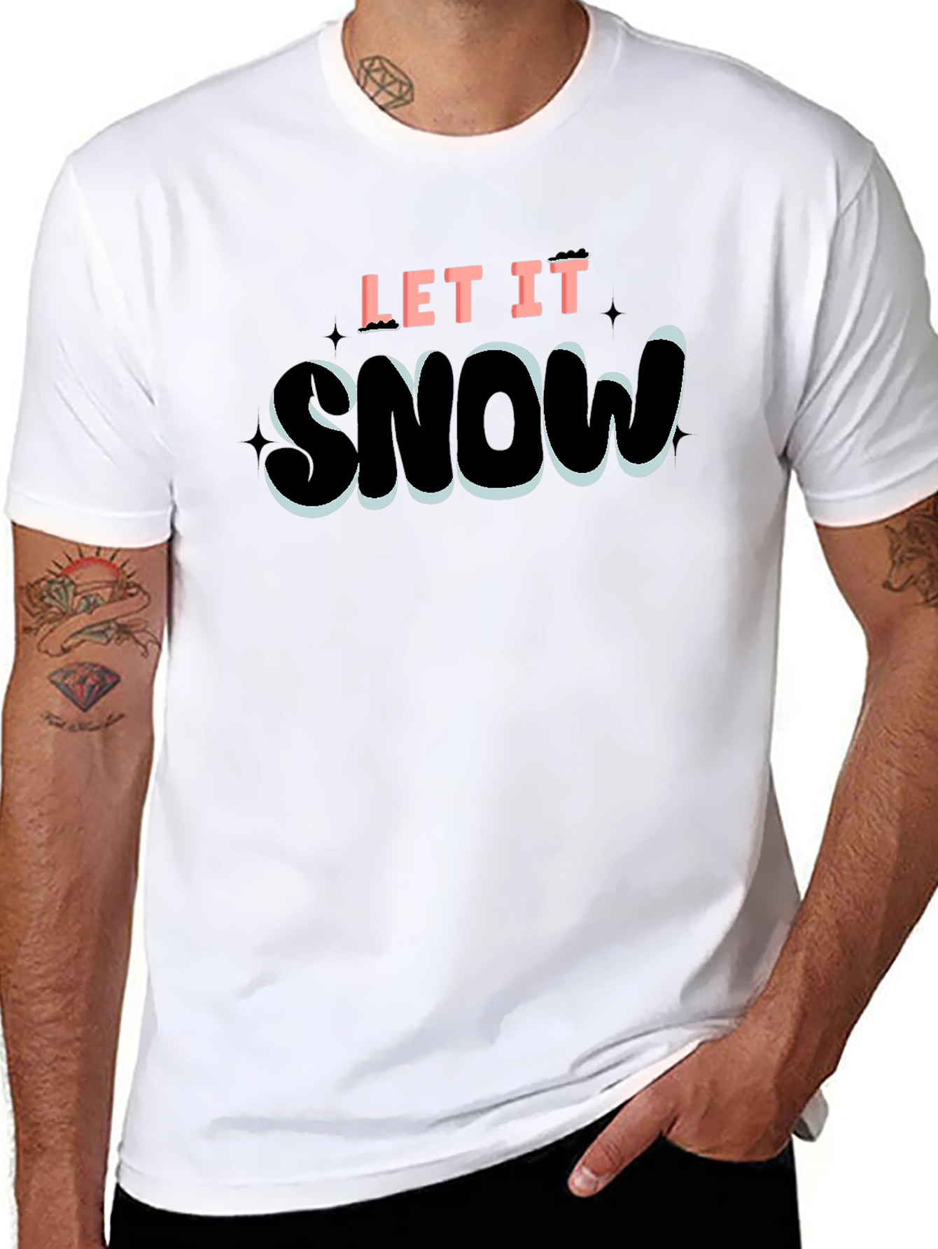 Let It Snow Graphic T-Shirt - Black