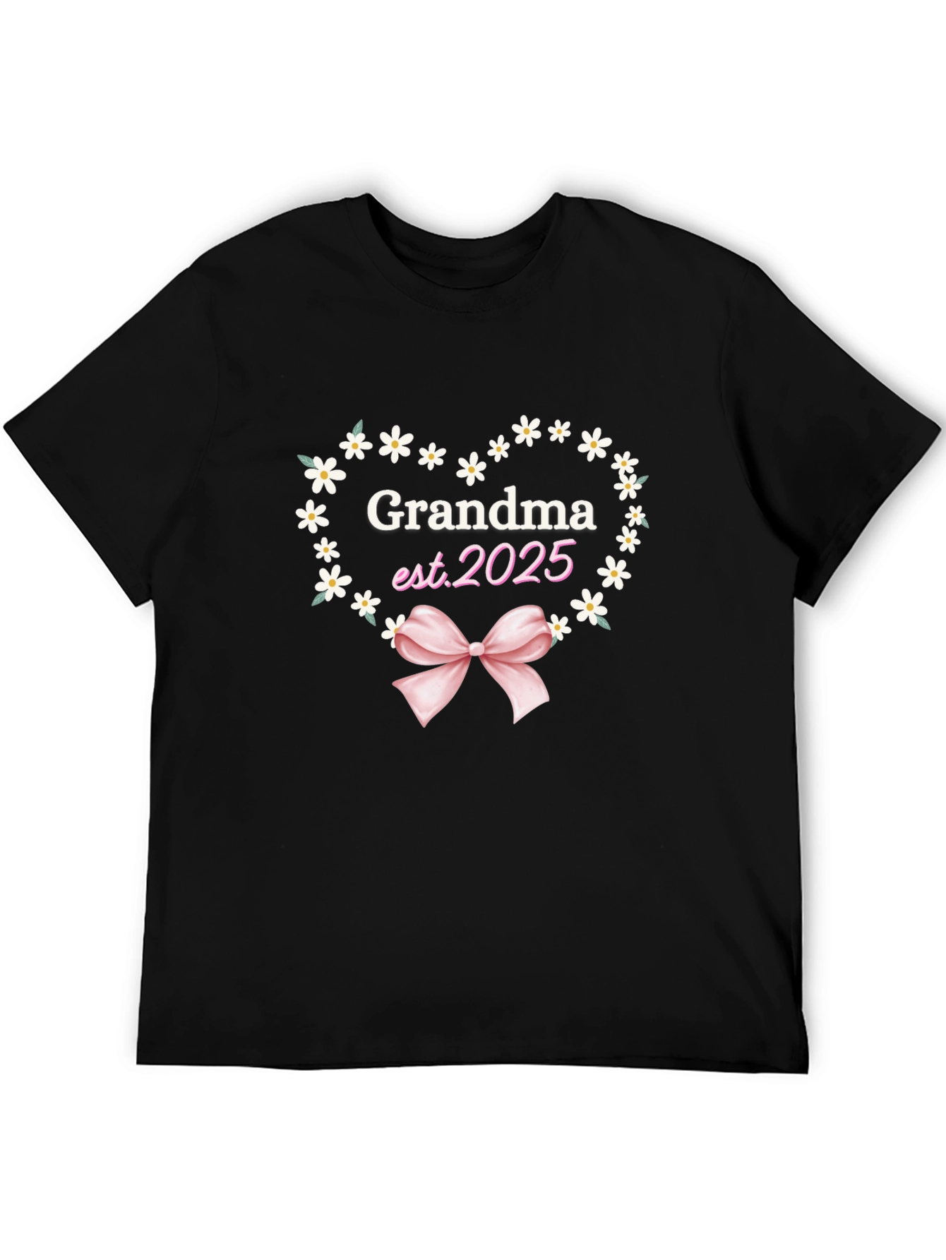 Grandma Est. 2025 T-Shirt Cute Heart Graphic Tee