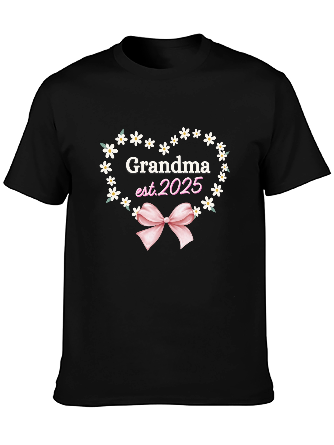 Grandma Est. 2025 T-Shirt Cute Heart Graphic Tee