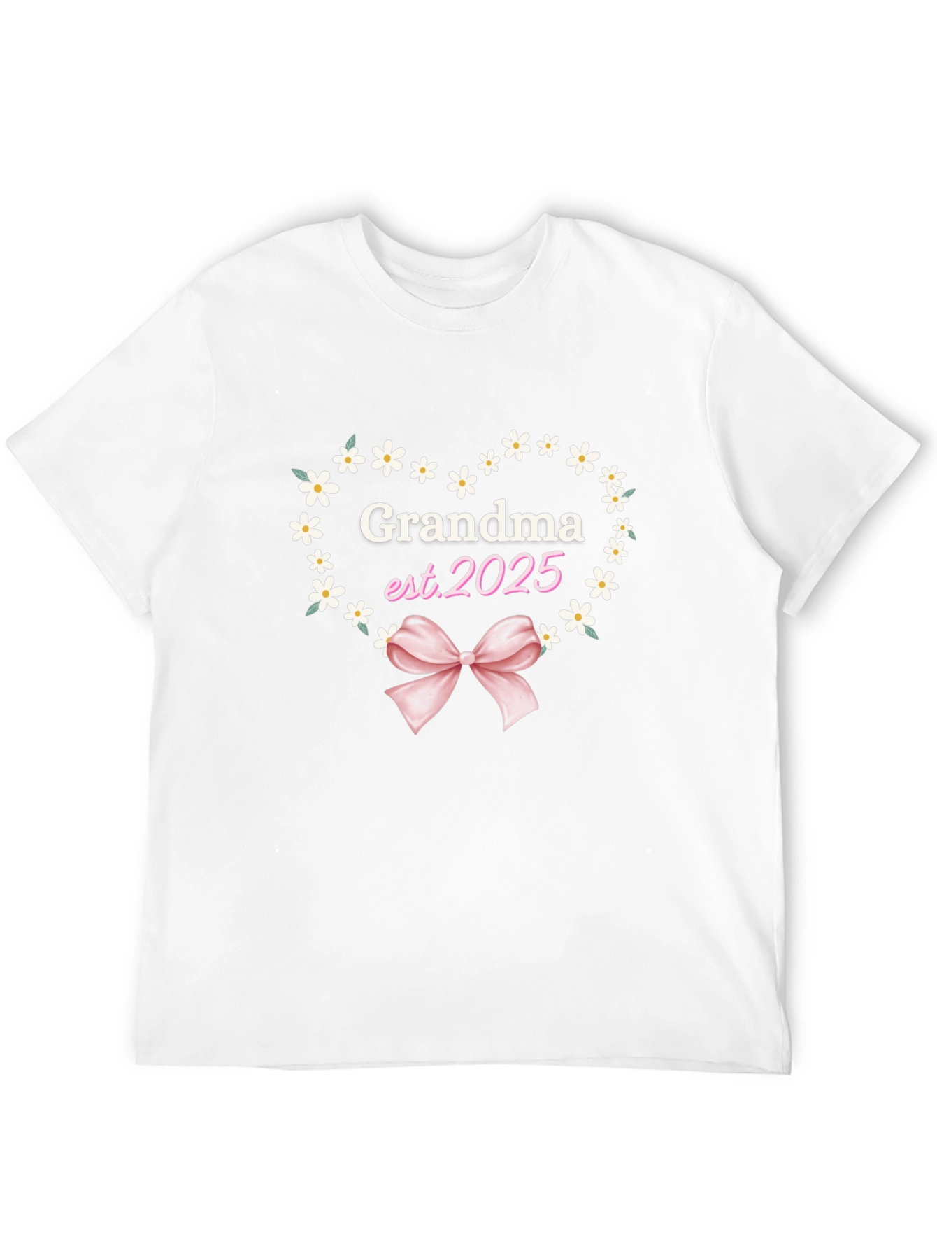 Grandma Est. 2025 T-Shirt Cute Heart Graphic Tee