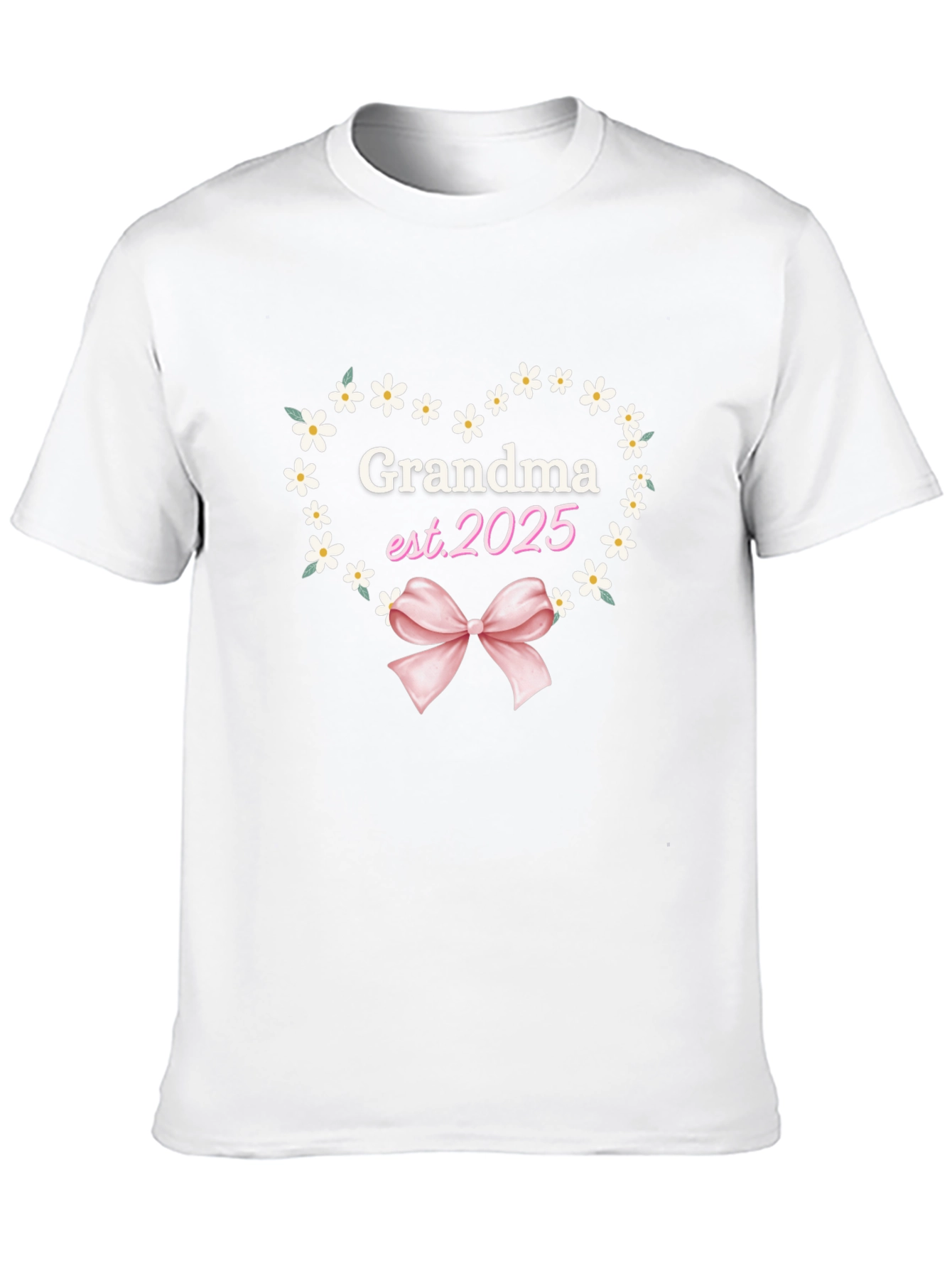 Grandma Est. 2025 T-Shirt Cute Heart Graphic Tee
