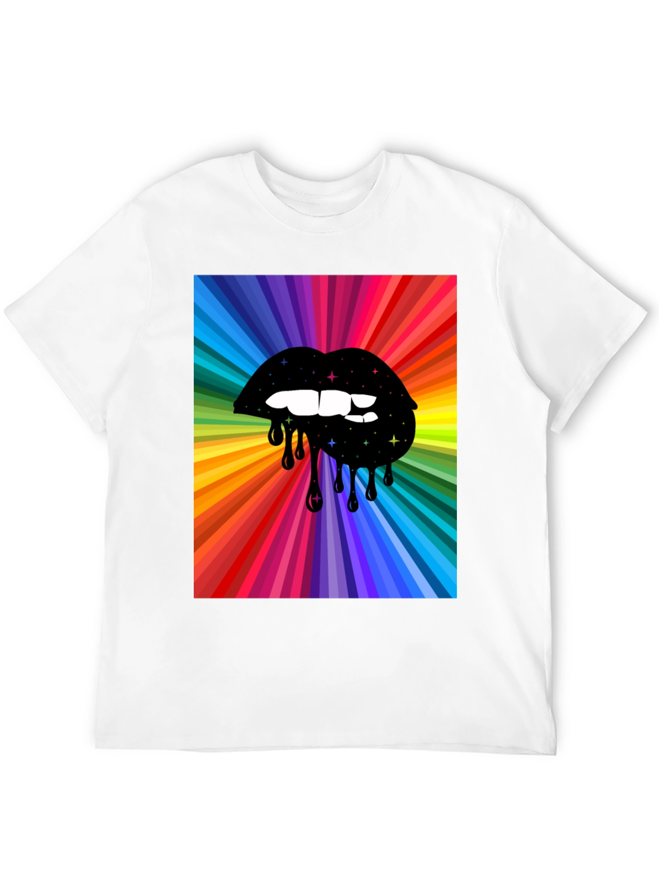 Rainbow Lips Graphic T-Shirt - Bold Design