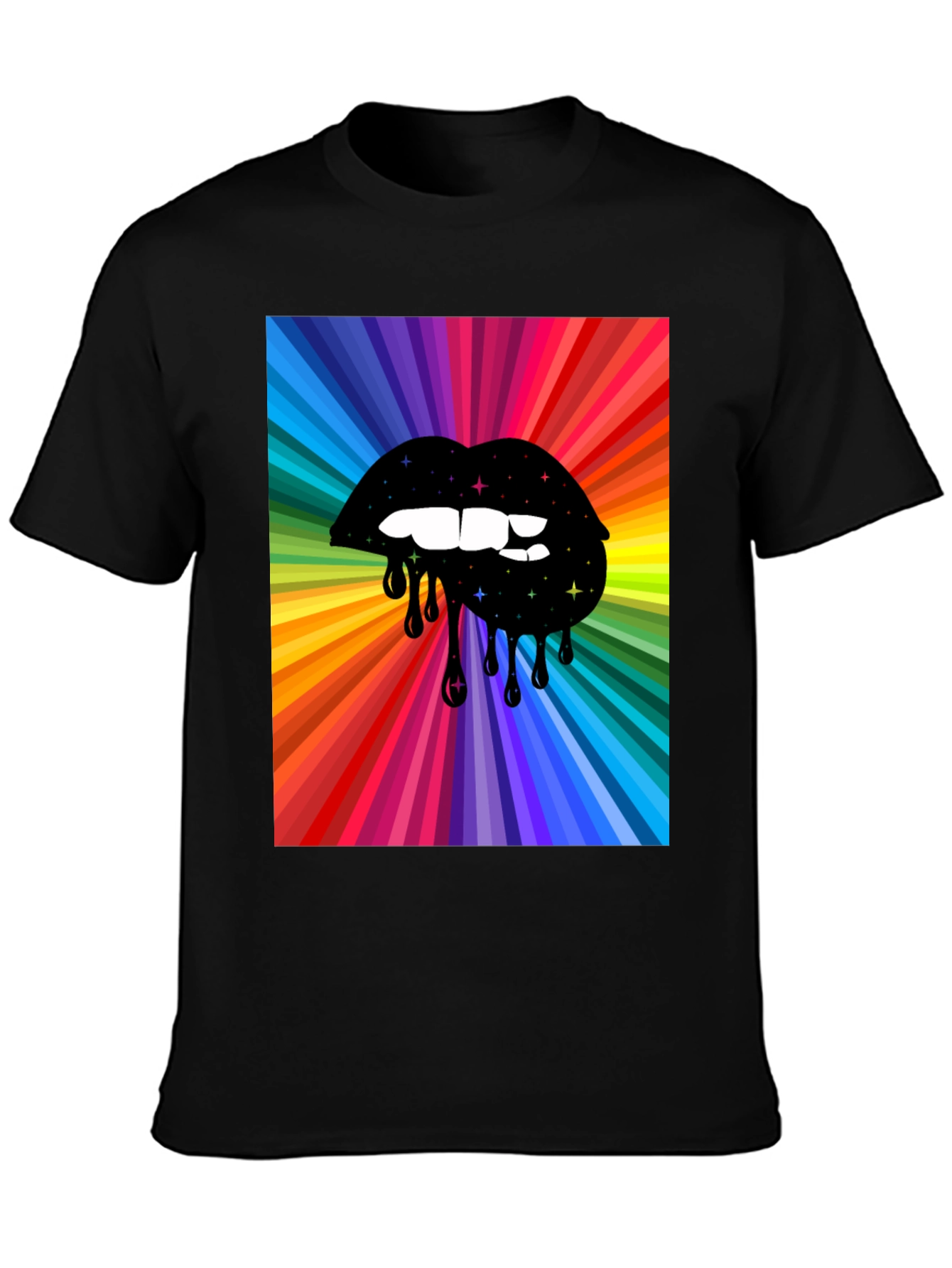 Rainbow Lips Graphic T-Shirt - Bold Design