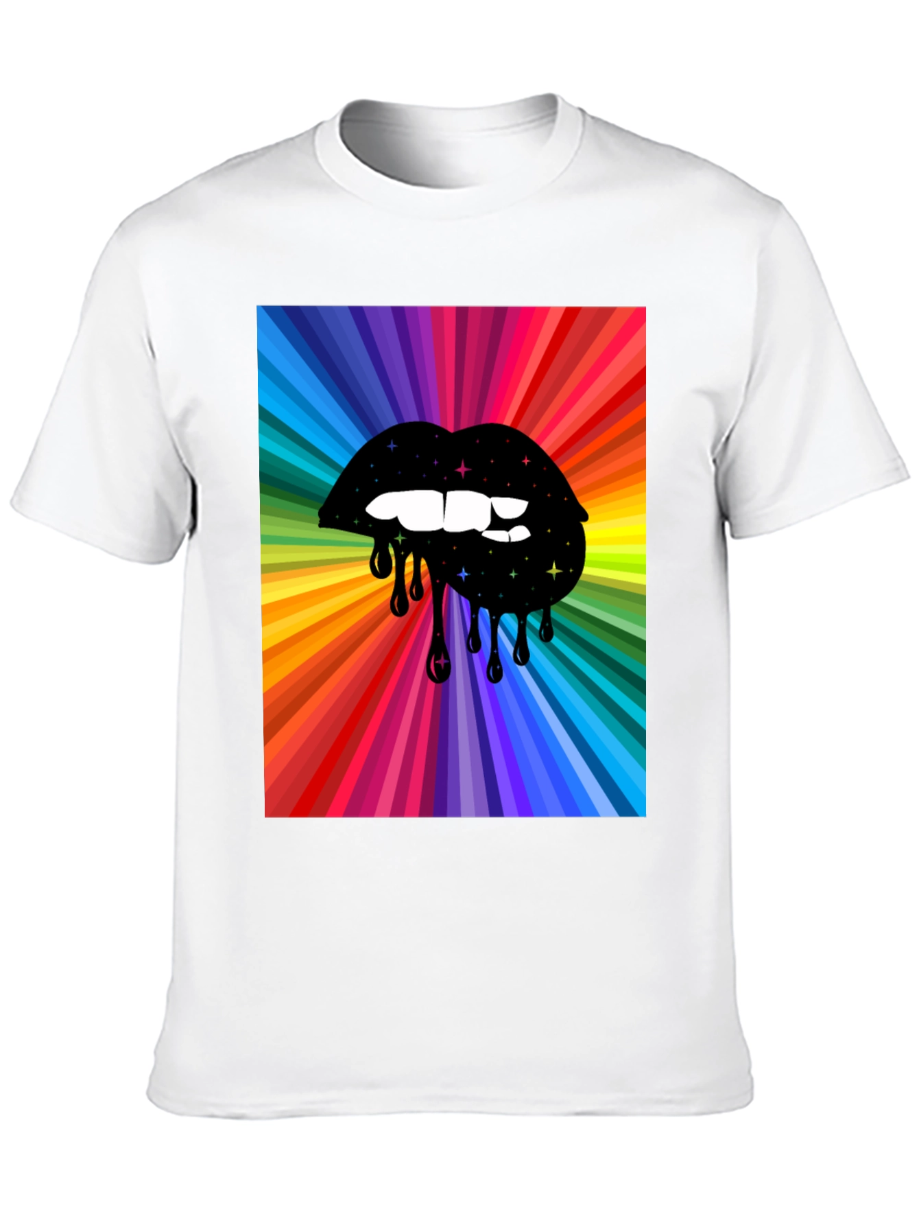Rainbow Lips Graphic T-Shirt - Bold Design