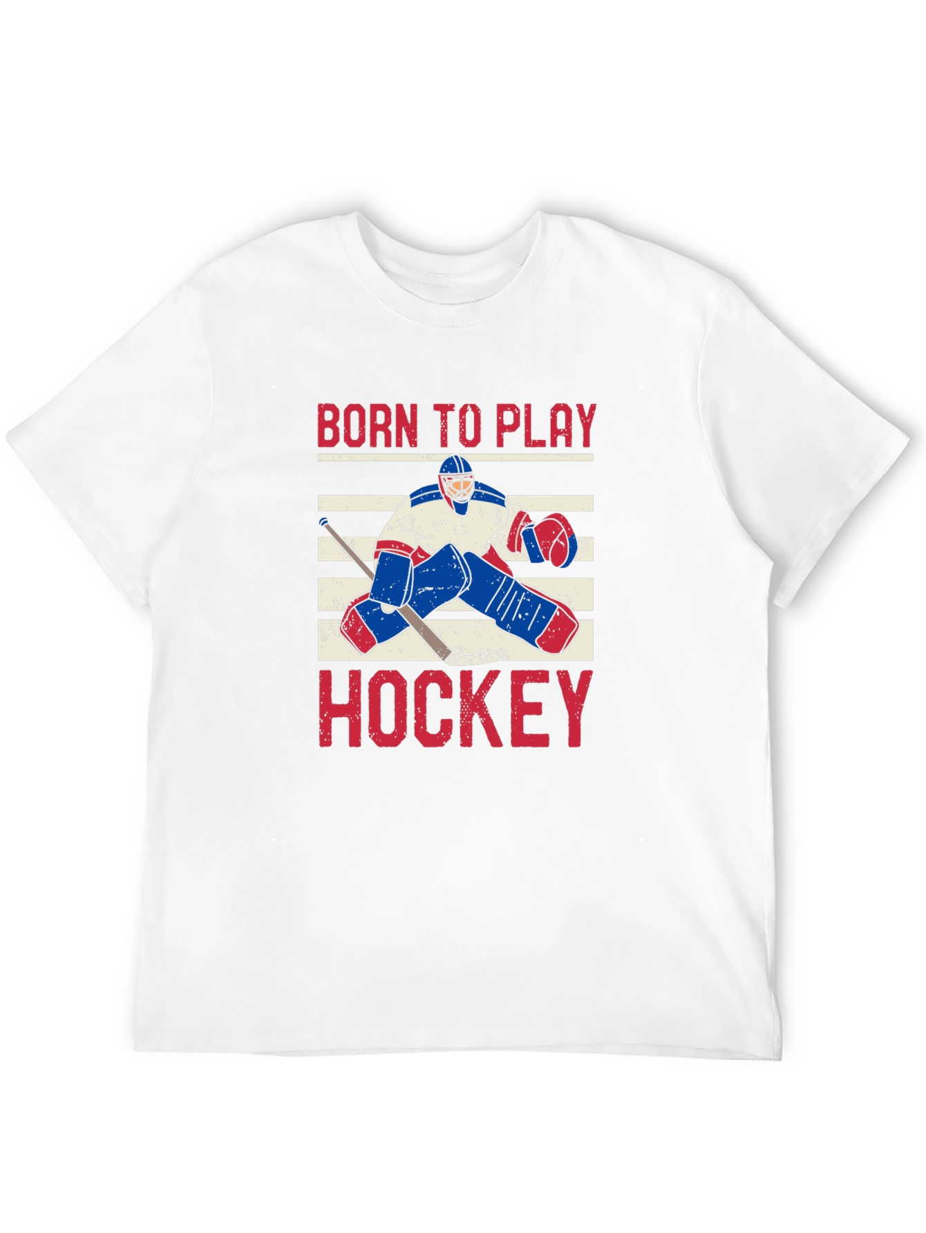 Born to Play Hockey Black Graphic T-Shirt
