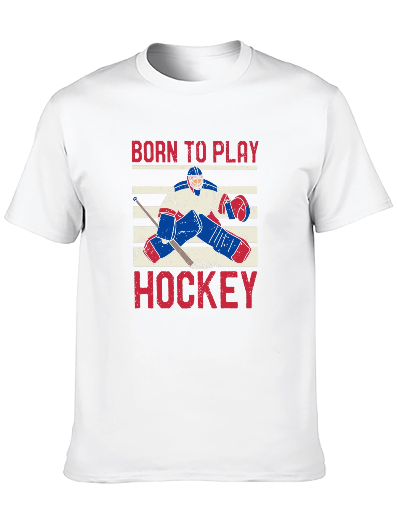 Born to Play Hockey Black Graphic T-Shirt