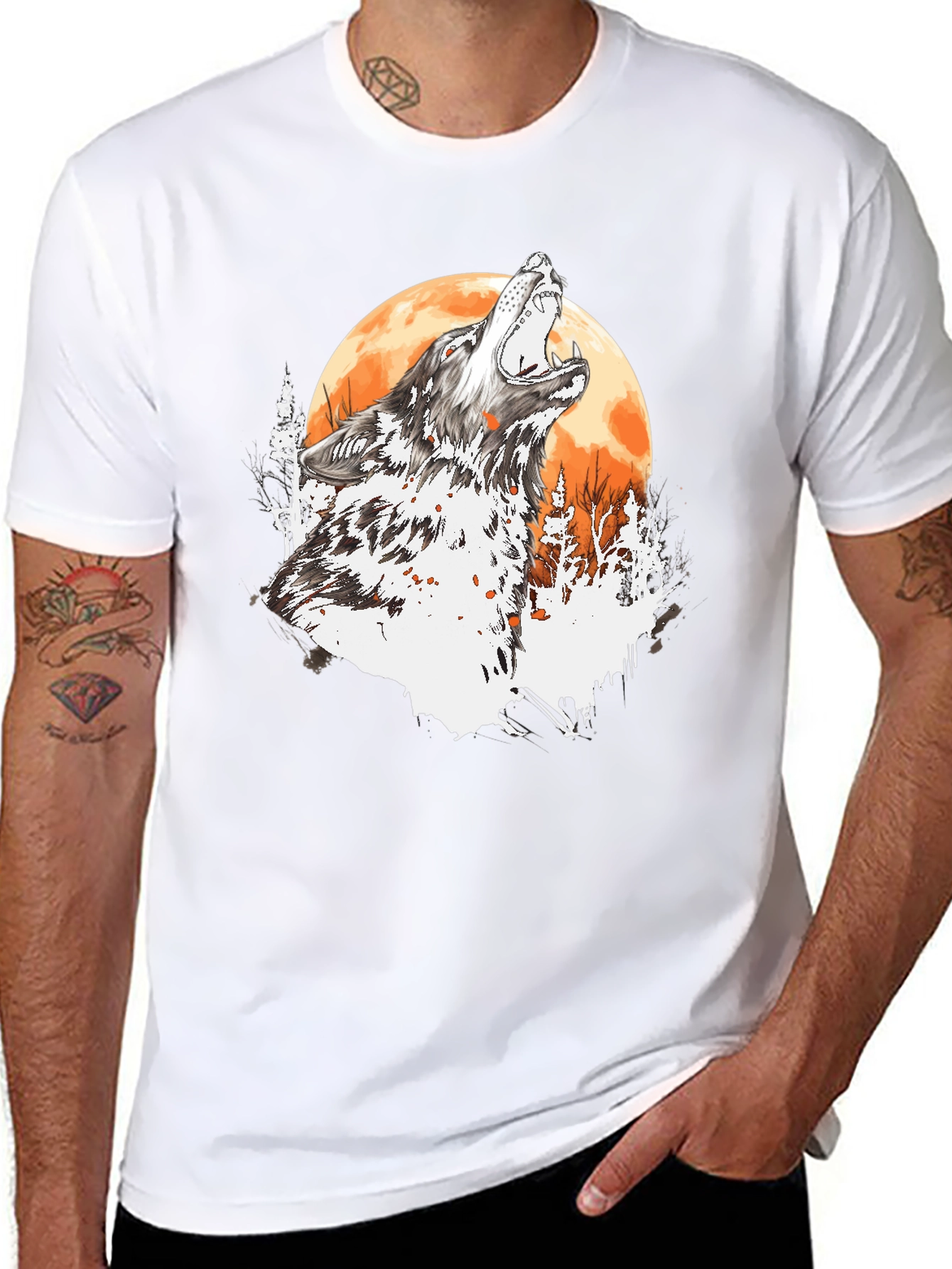 Wolf Howling Moon T-Shirt
