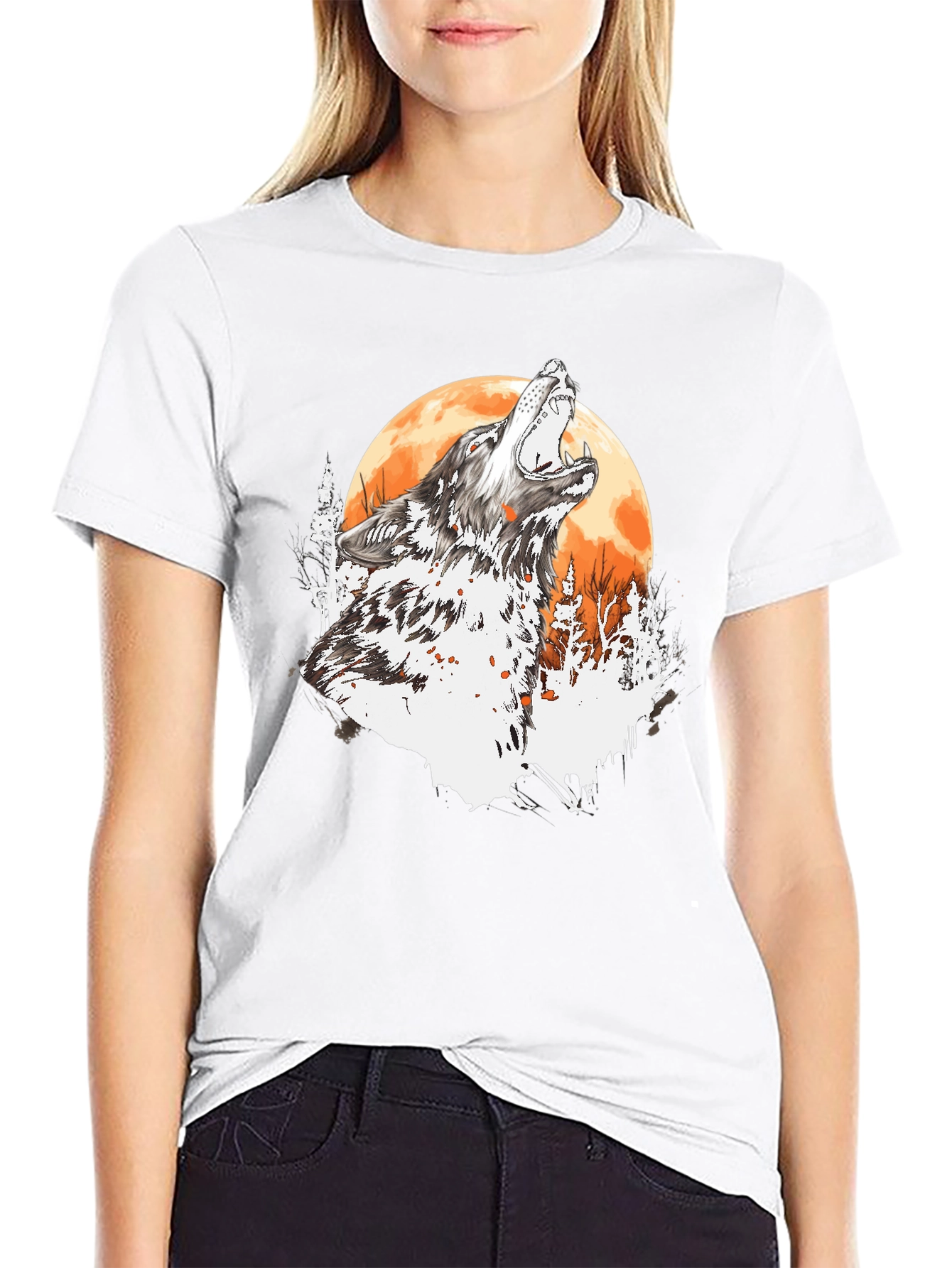 Wolf Howling Moon T-Shirt