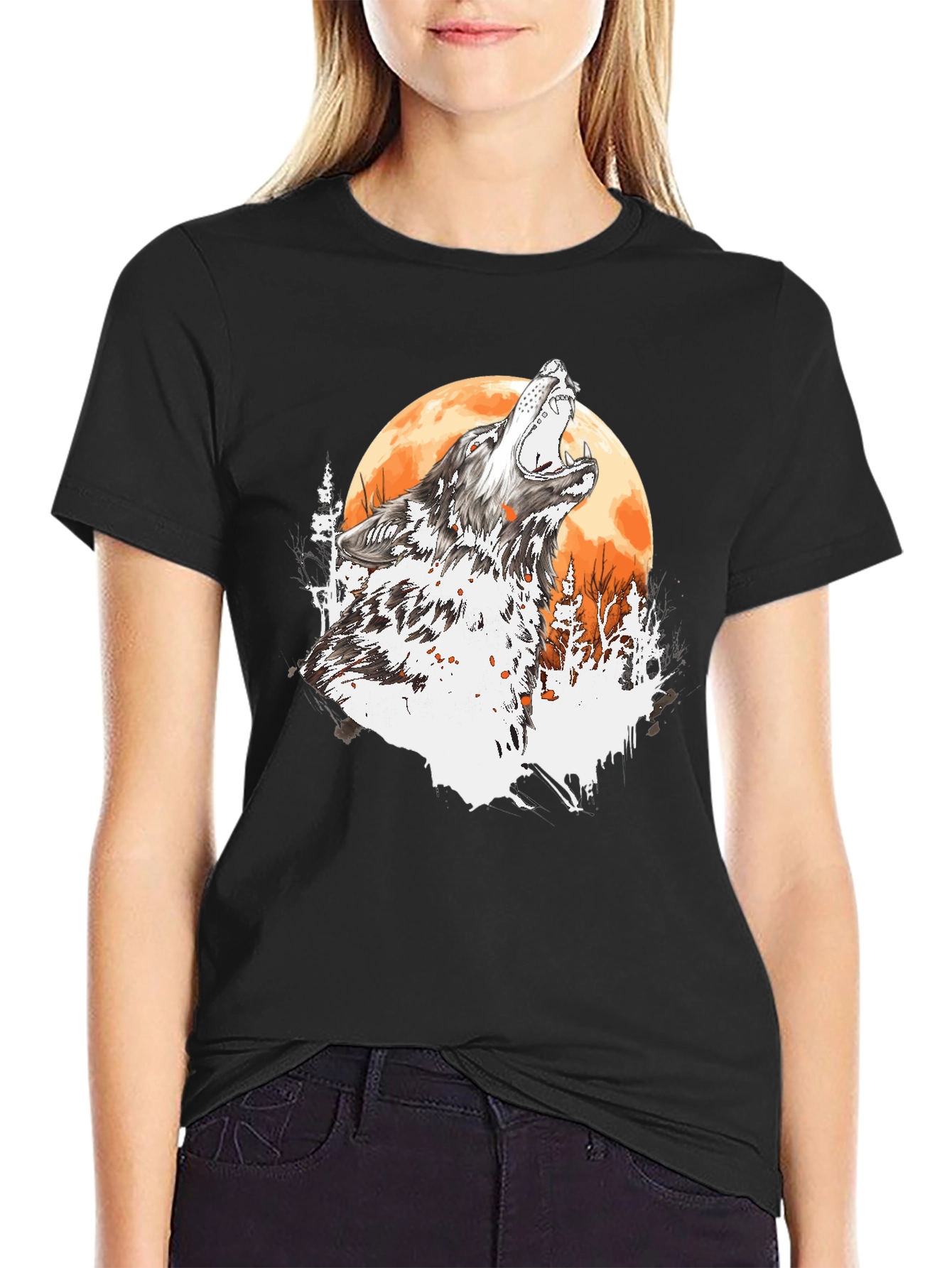 Wolf Howling Moon T-Shirt