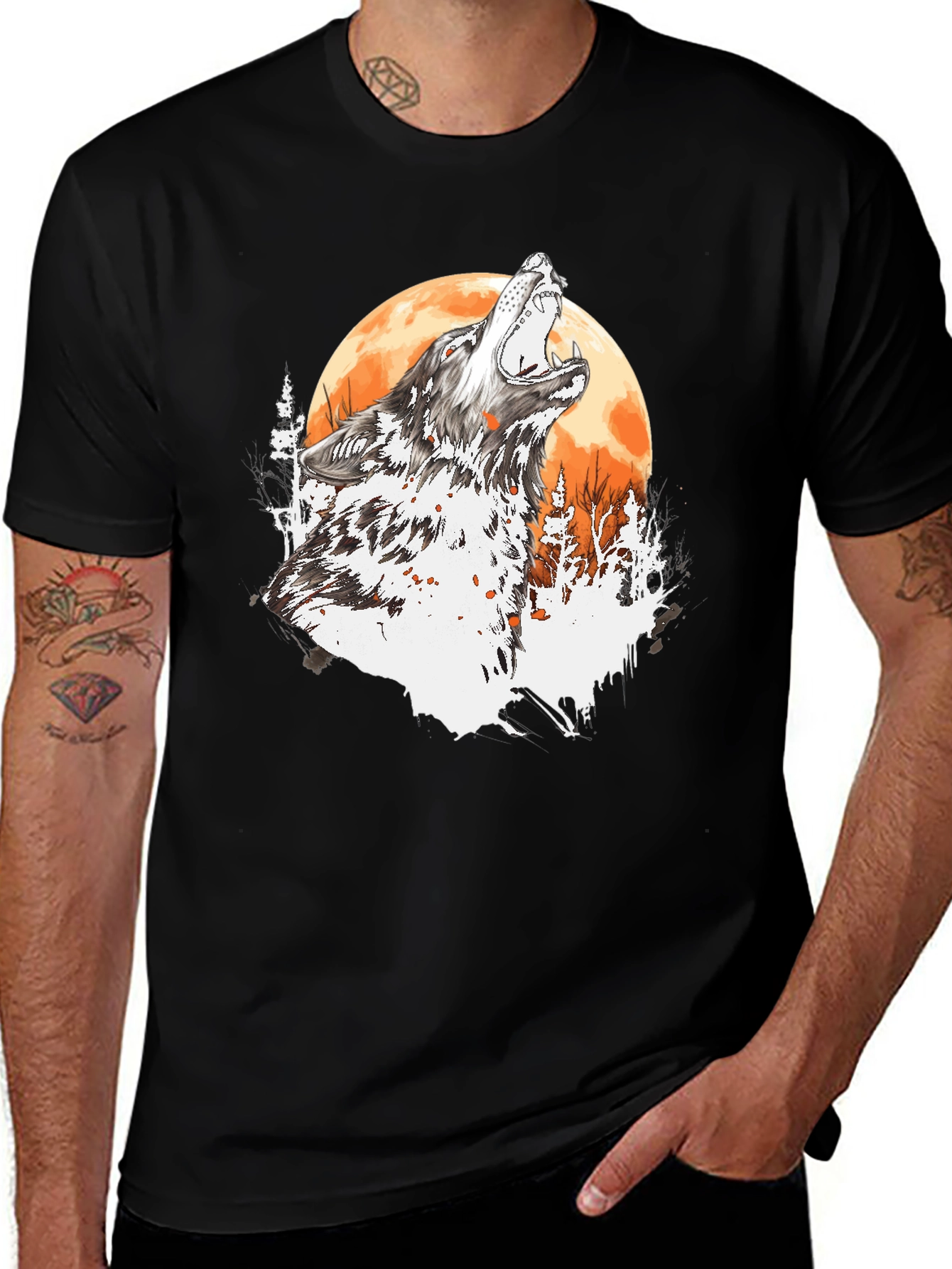 Wolf Howling Moon T-Shirt