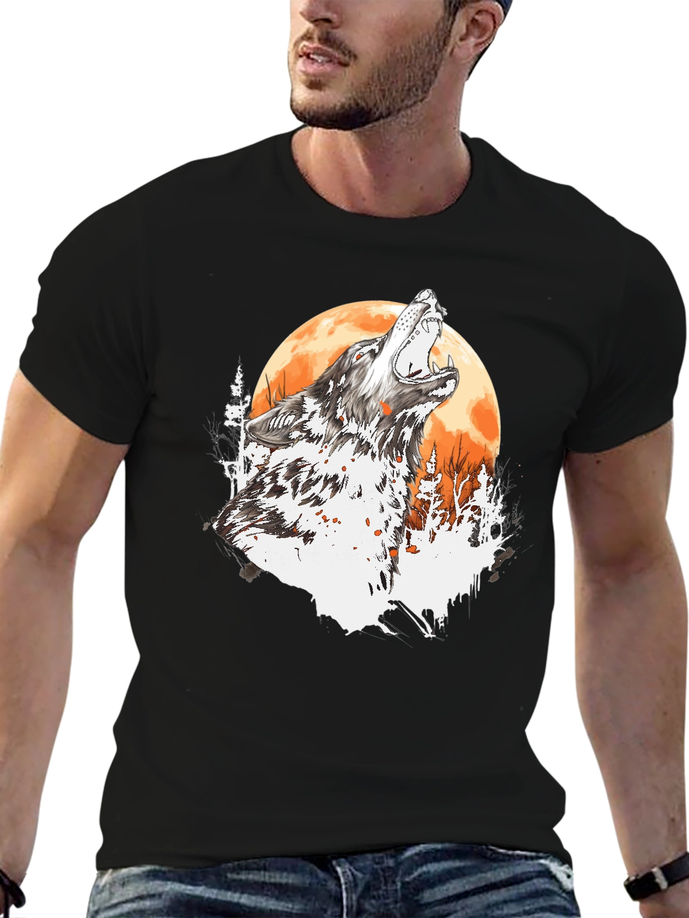 Wolf Howling Moon T-Shirt