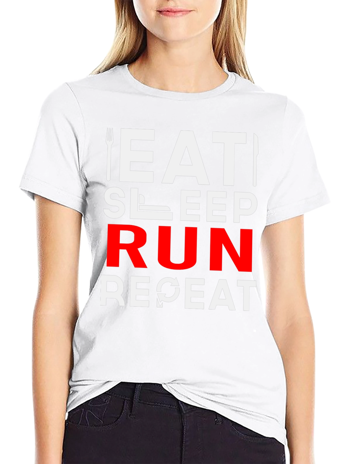 Eat Sleep Run Repeat Graphic T-Shirt