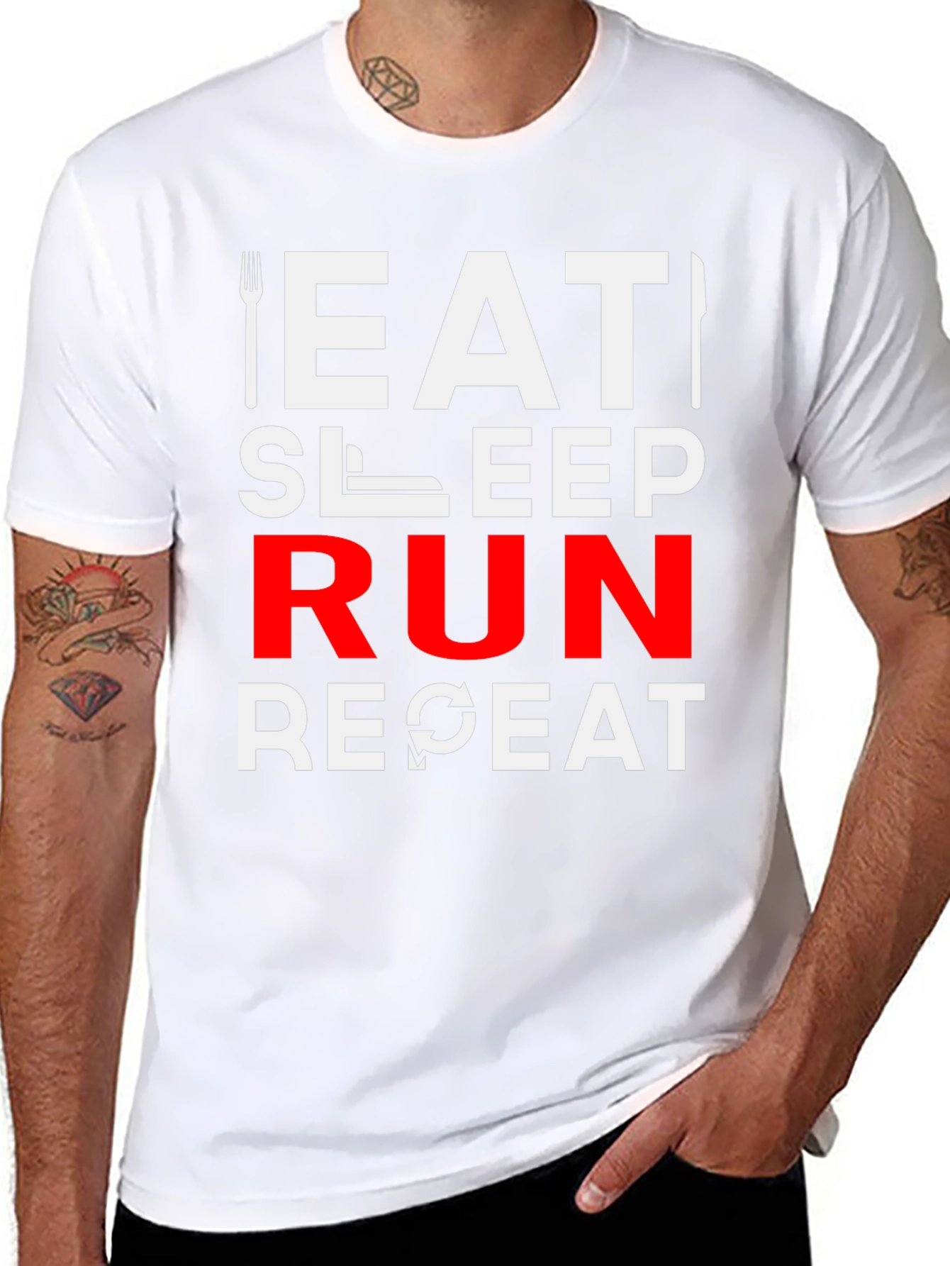 Eat Sleep Run Repeat Graphic T-Shirt