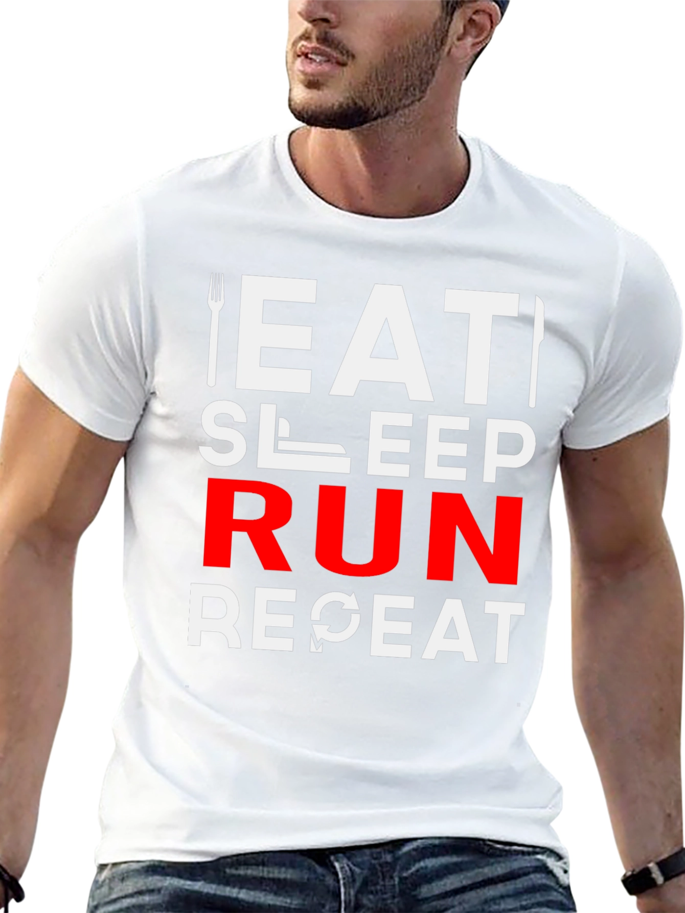 Eat Sleep Run Repeat Graphic T-Shirt