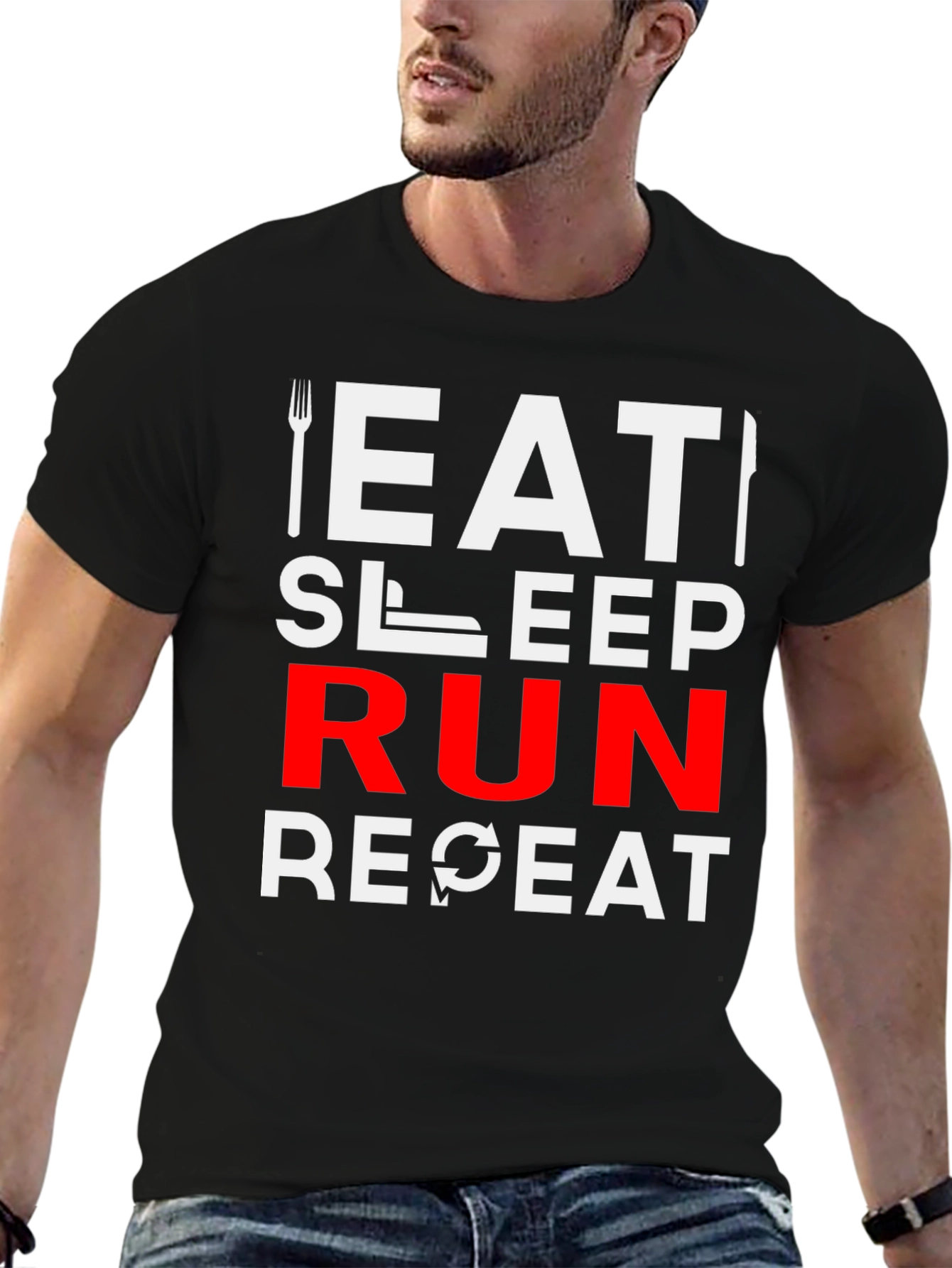 Eat Sleep Run Repeat Graphic T-Shirt