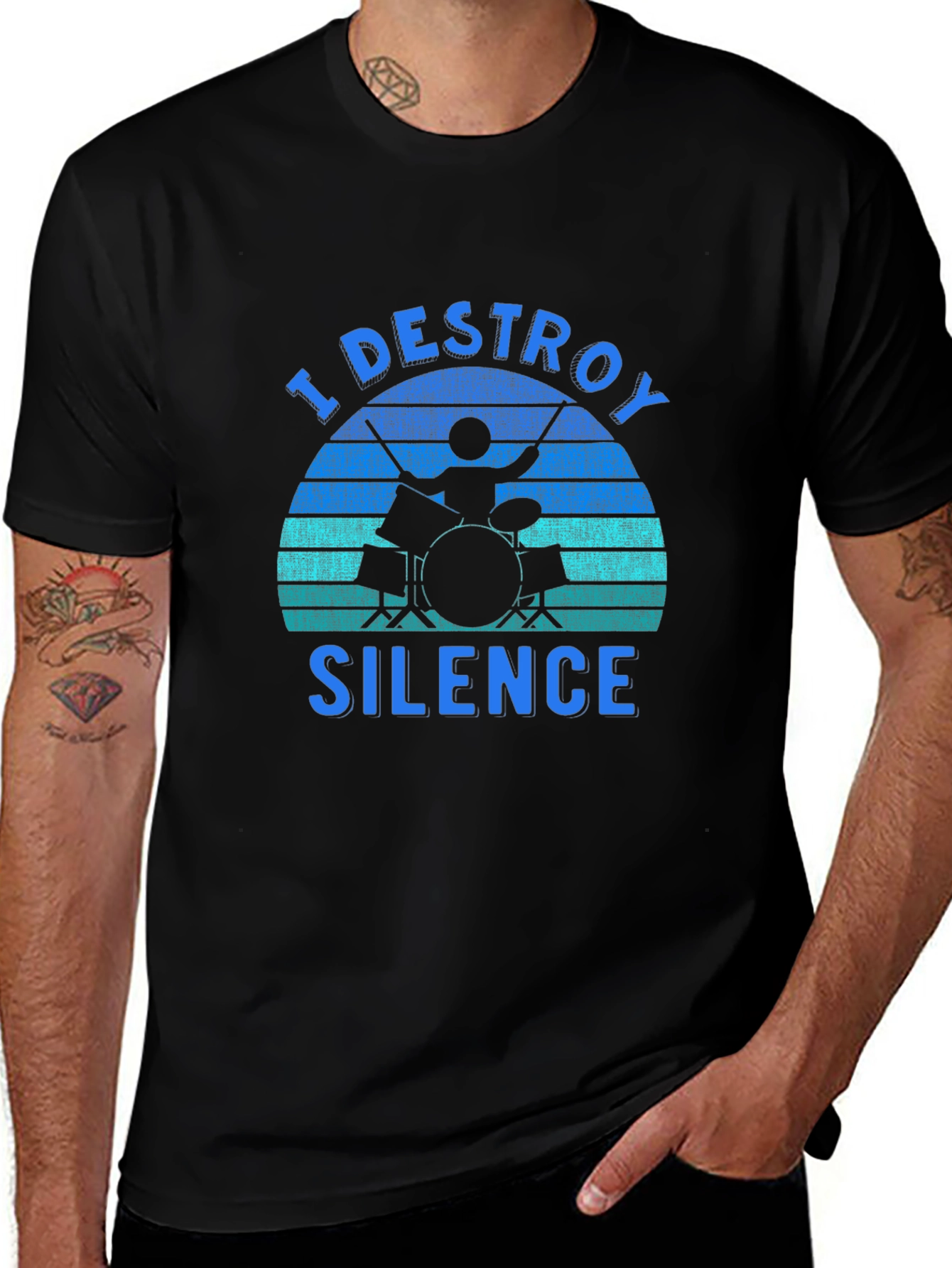 I Destroy Silence Drummer Graphic Tee