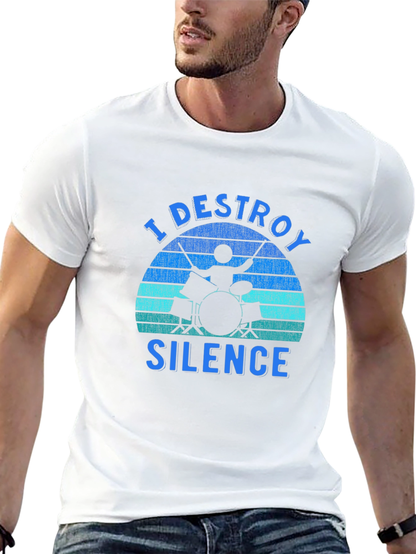 I Destroy Silence Drummer Graphic Tee
