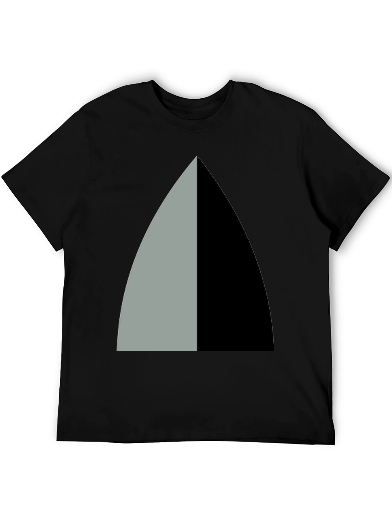 Abstract Geometric Tee - Black and Gray Graphic Design