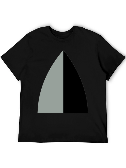 Abstract Geometric Tee - Black and Gray Graphic Design