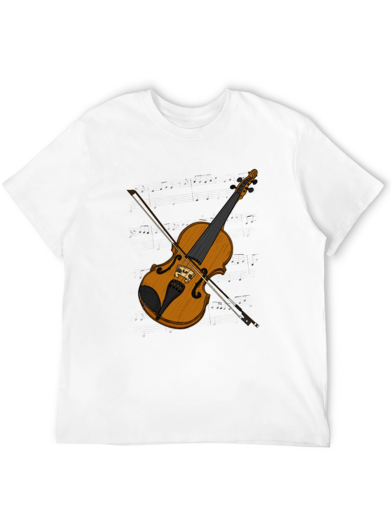 Violin Graphic Tee - Black Casual T-Shirt
