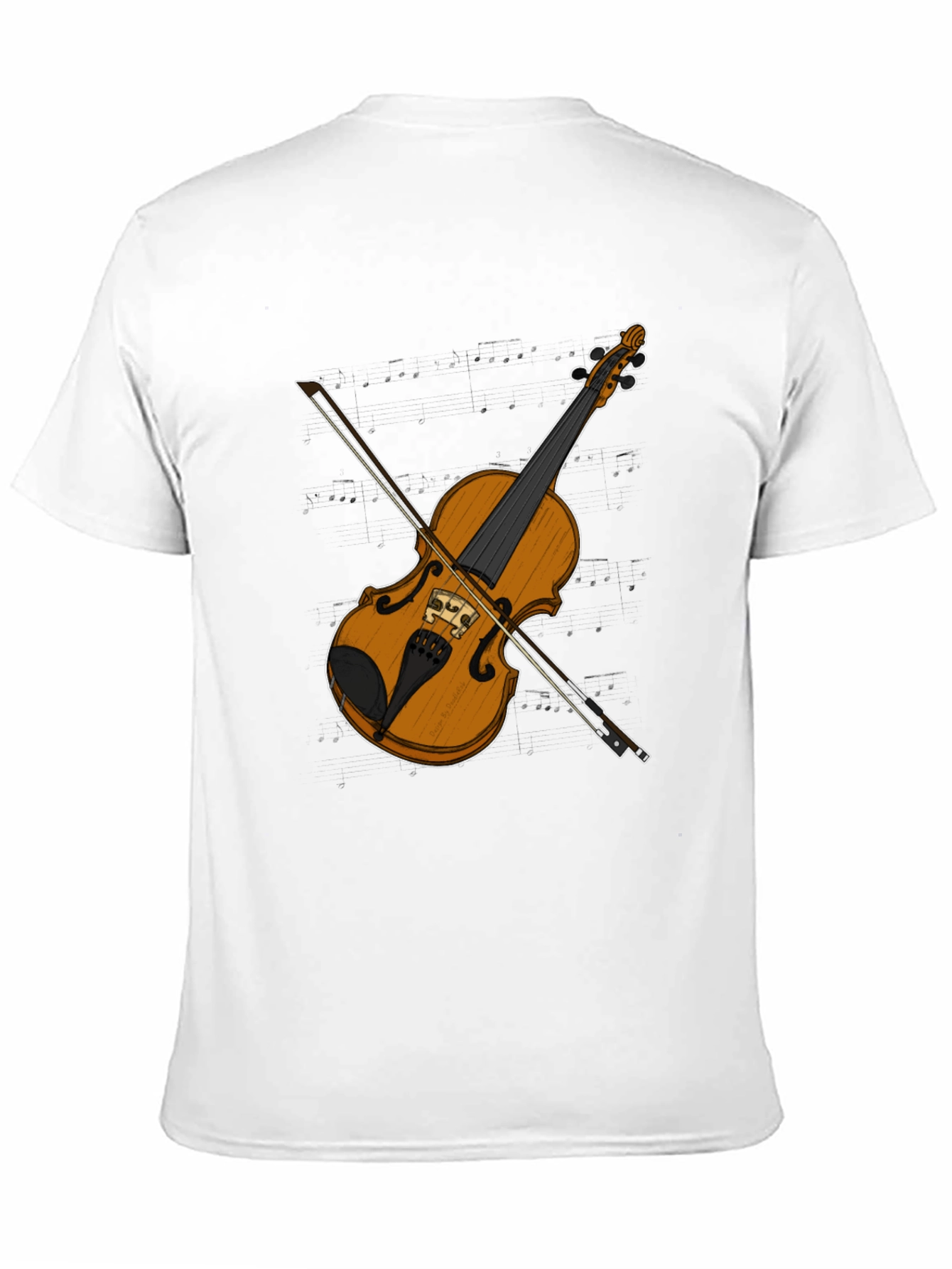 Violin Graphic Tee - Black Casual T-Shirt