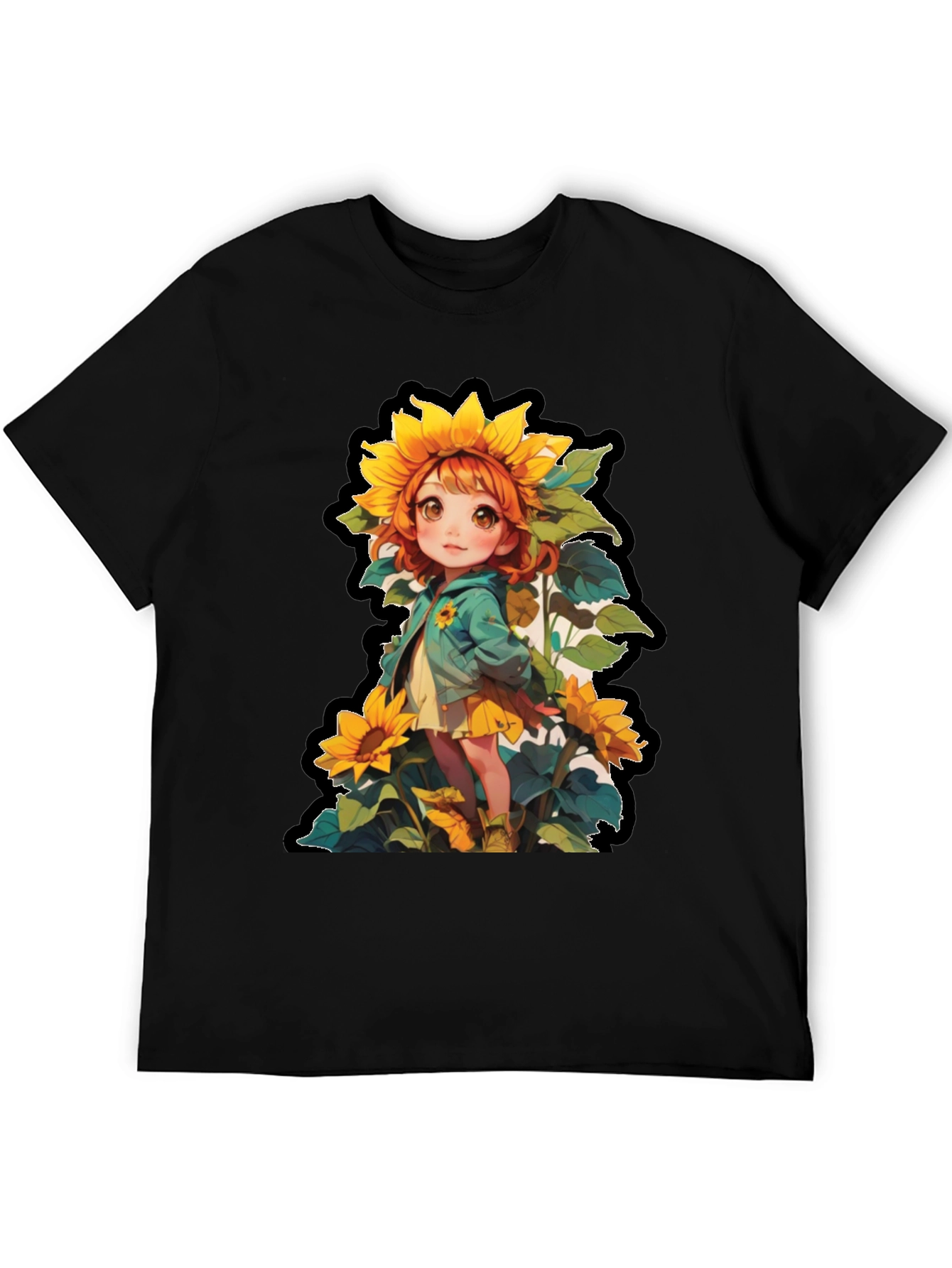 Sunflower Girl Graphic T-Shirt - Unique Anime Style