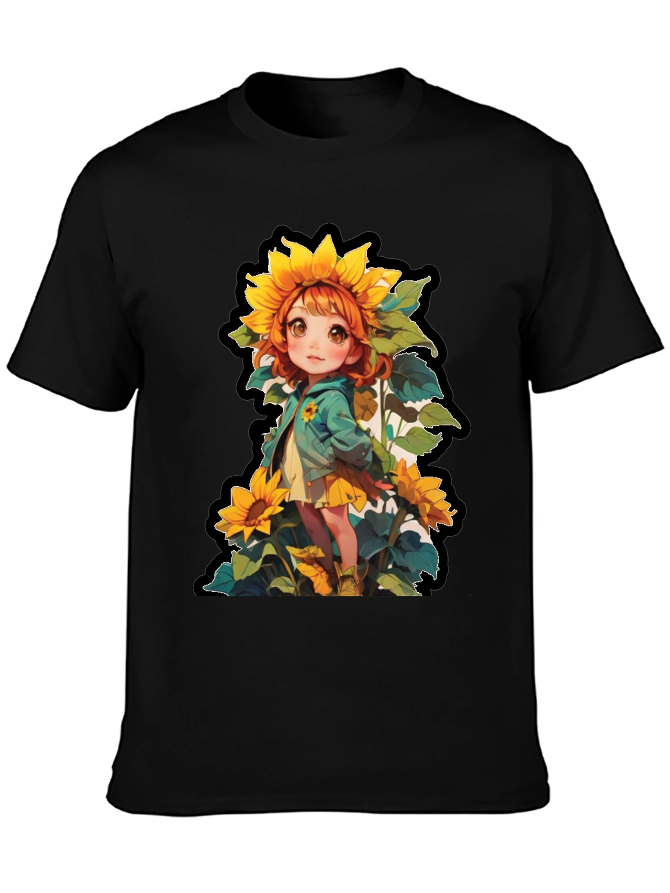 Sunflower Girl Graphic T-Shirt - Unique Anime Style