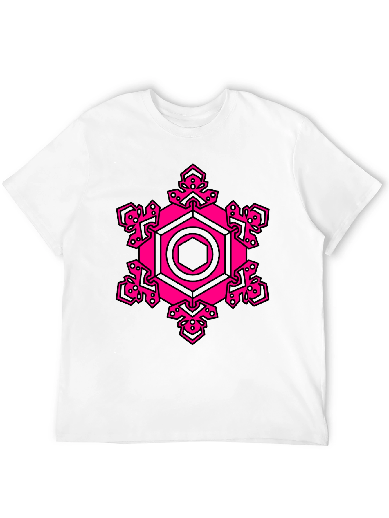 Geometric Pink Hexagon Graphic T-Shirt