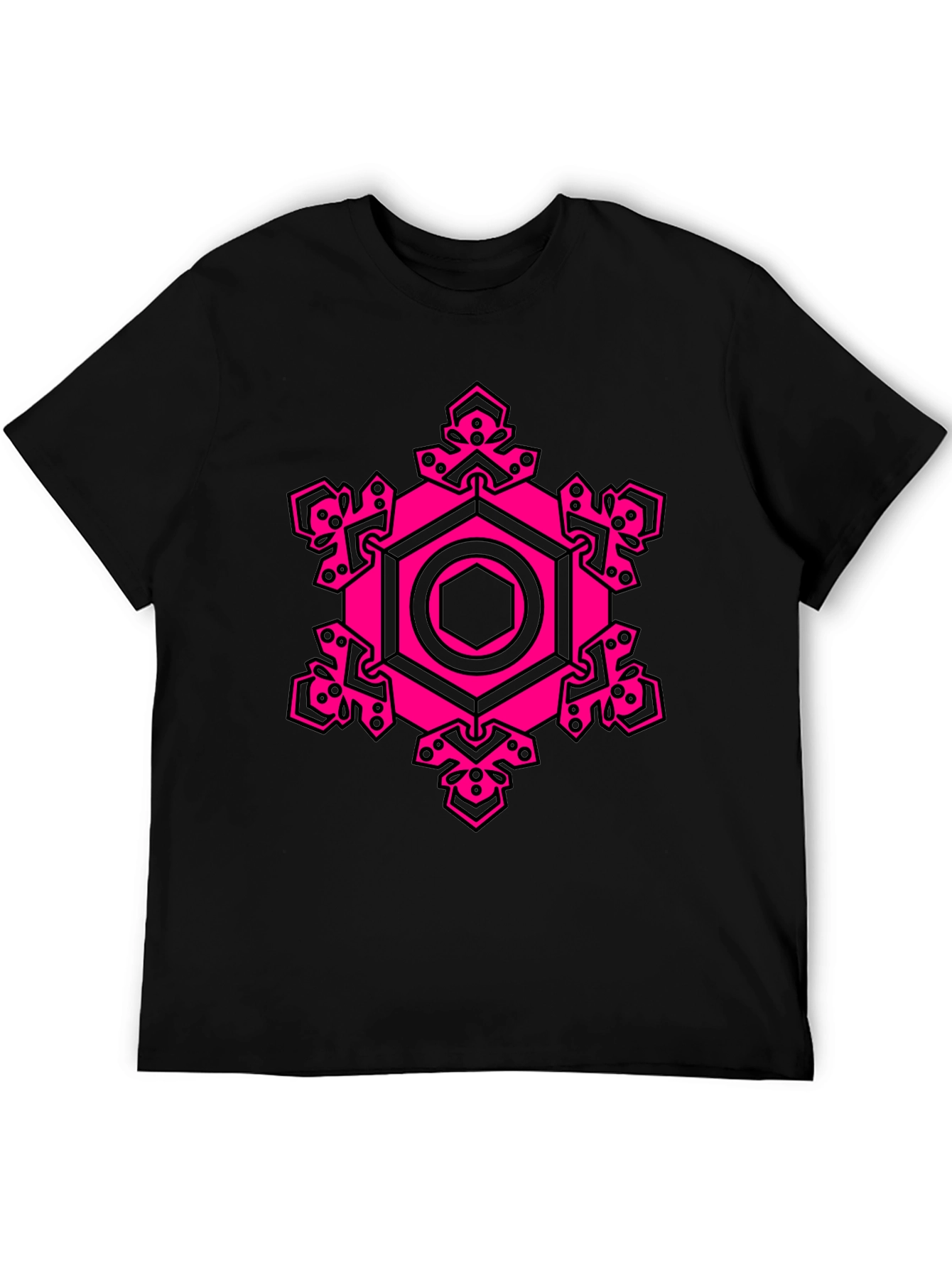 Geometric Pink Hexagon Graphic T-Shirt