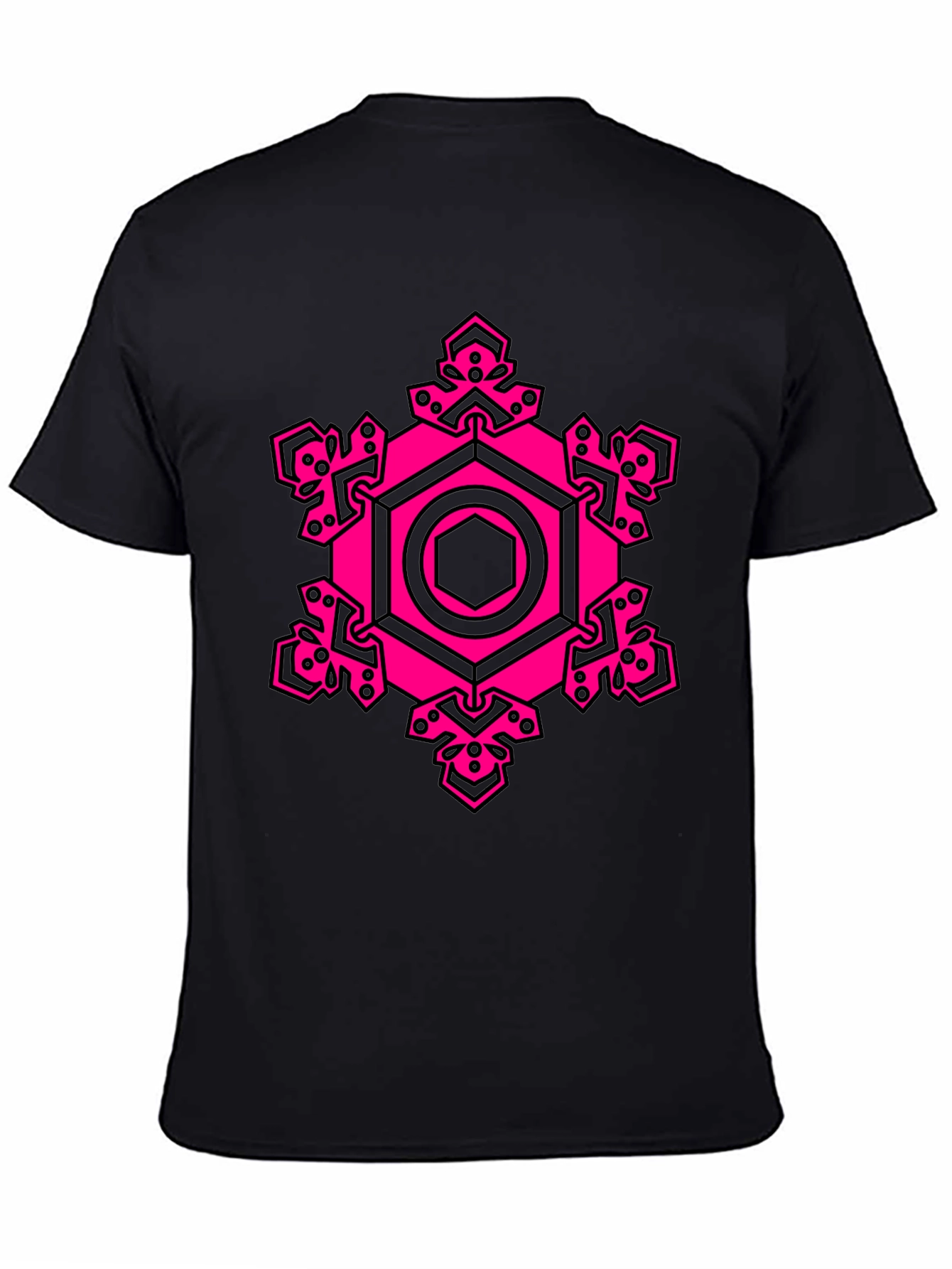 Geometric Pink Hexagon Graphic T-Shirt