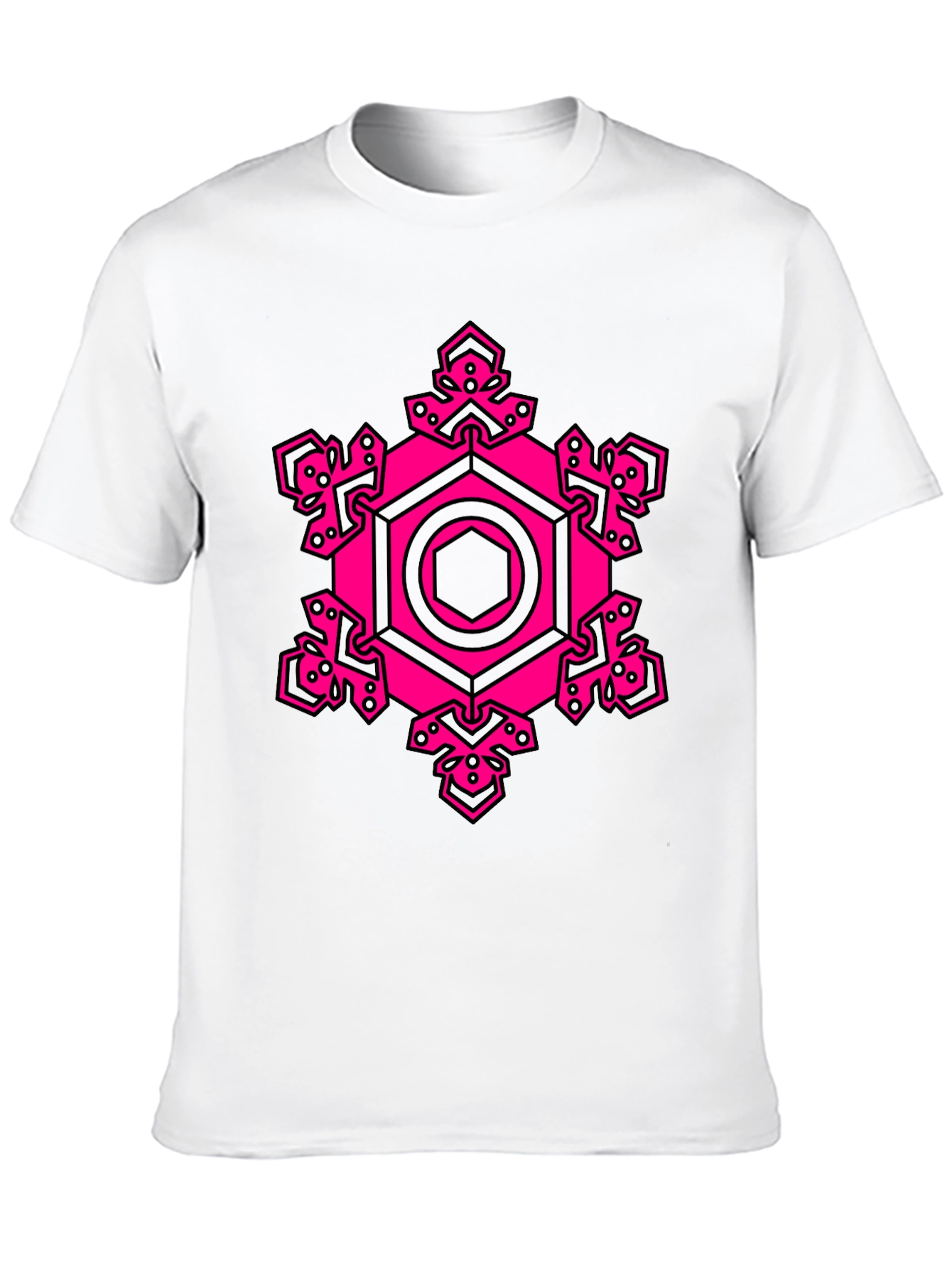 Geometric Pink Hexagon Graphic T-Shirt